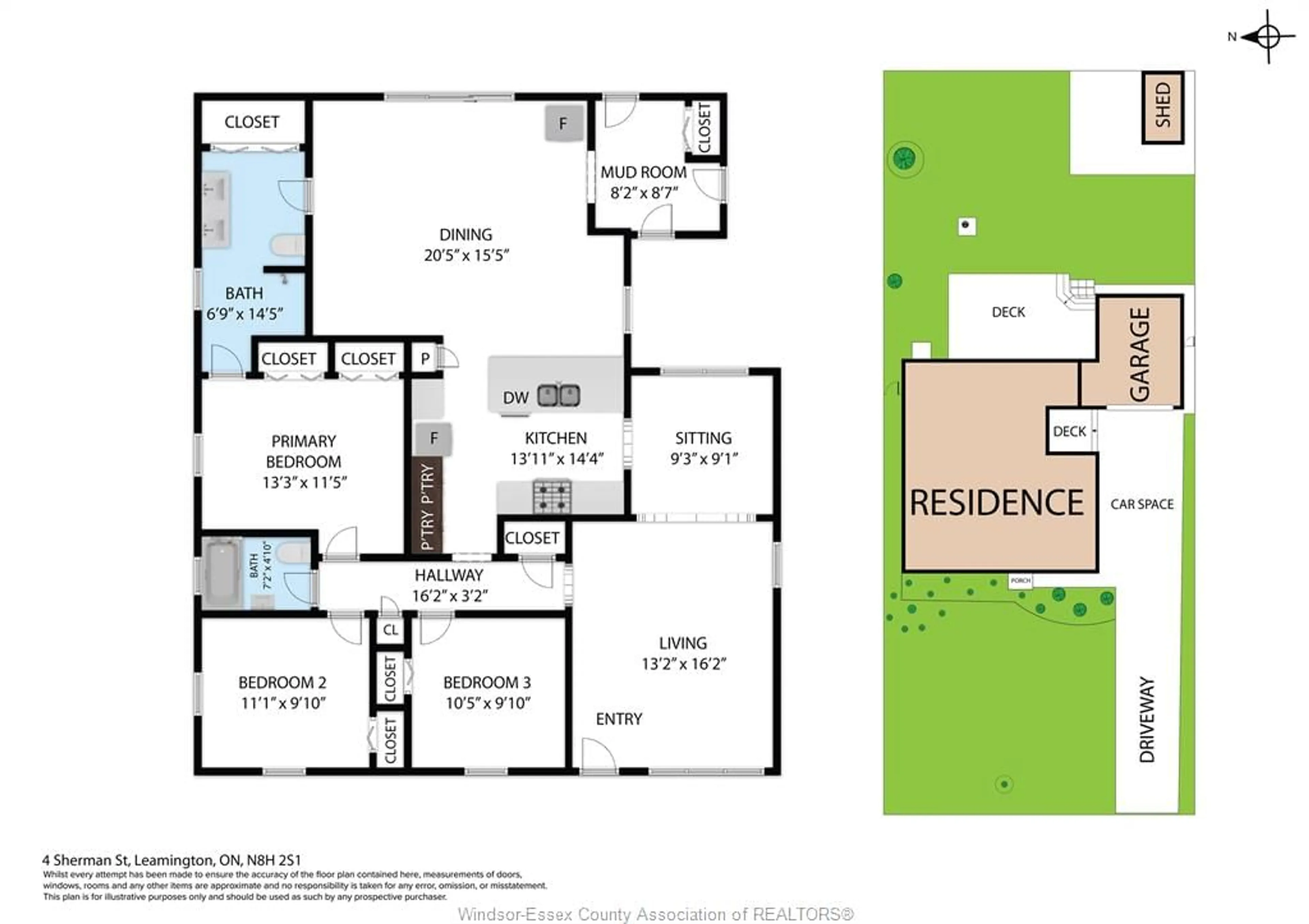 Floor plan for 4 Sherman, Leamington Ontario N8H 2S1