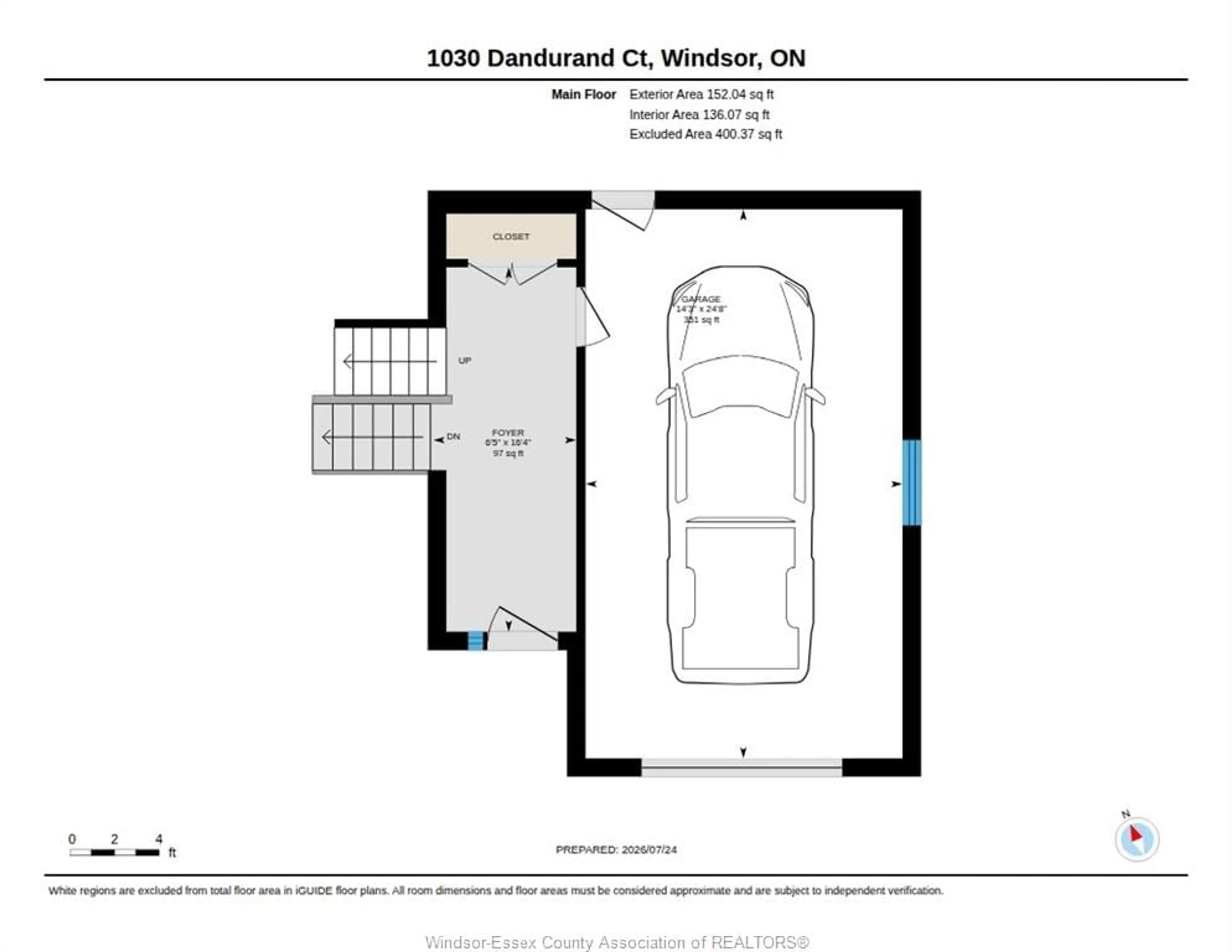 Floor plan for 1030 Dandurand Crt, Windsor Ontario N9E 4K5