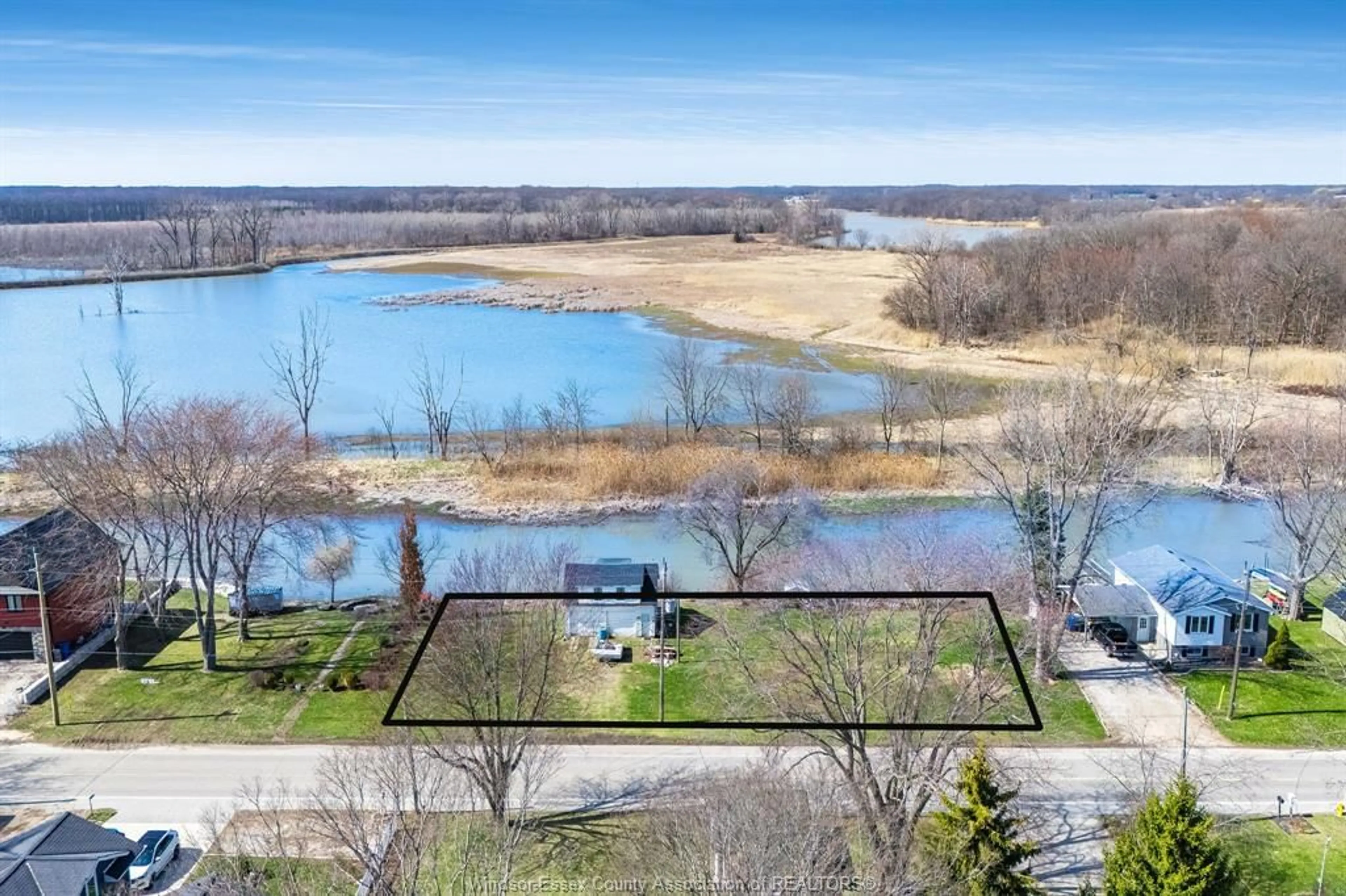 A pic from outside/outdoor area/front of a property/back of a property/a pic from drone, water/lake/river/ocean view for V/L Heritage Rd, Kingsville Ontario N9Y 2E6