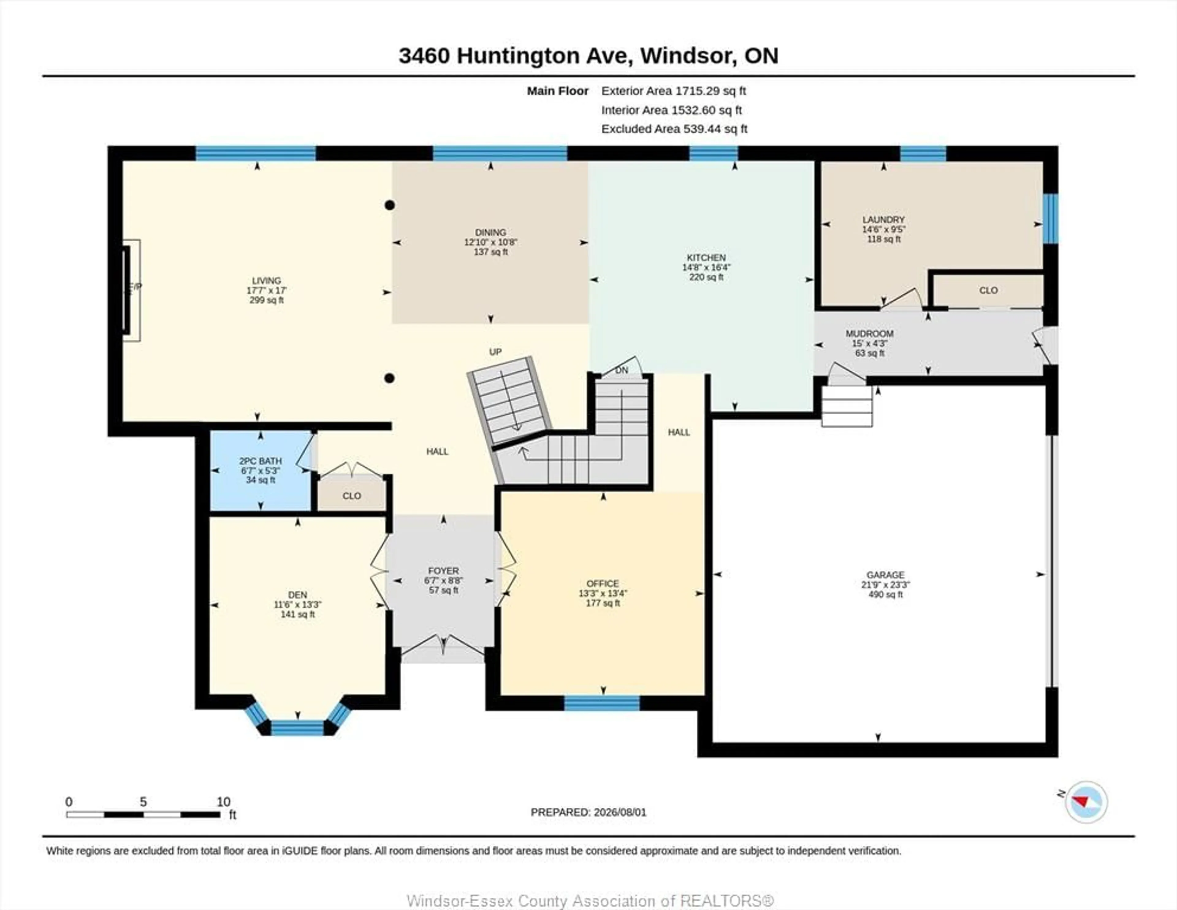 Floor plan for 3460 HUNTINGTON Ave, Windsor Ontario N9E 3M8