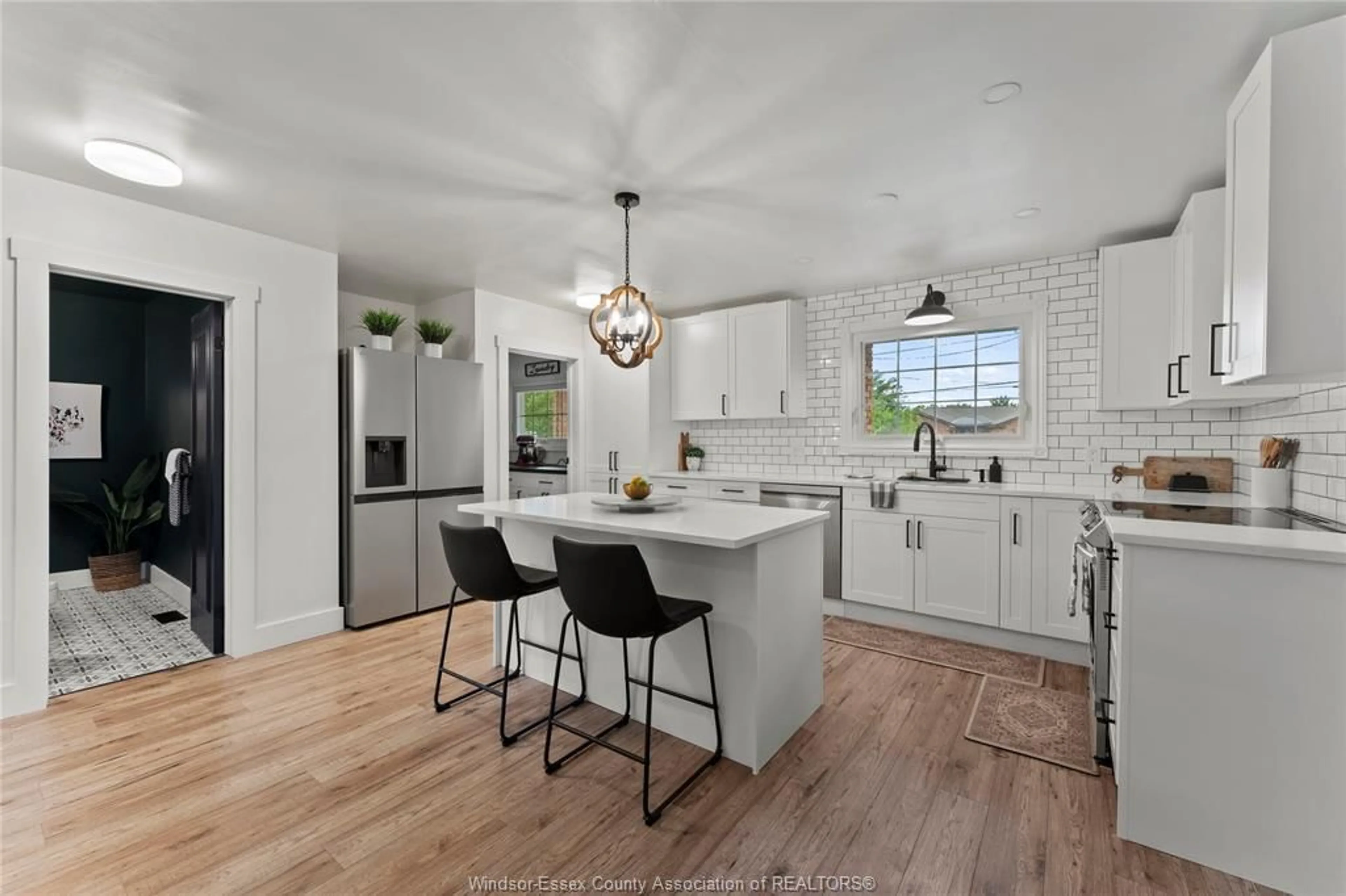 Open concept kitchen, ceramic/tile floor for 4580 Howard Ave, Windsor Ontario N9G 1P4