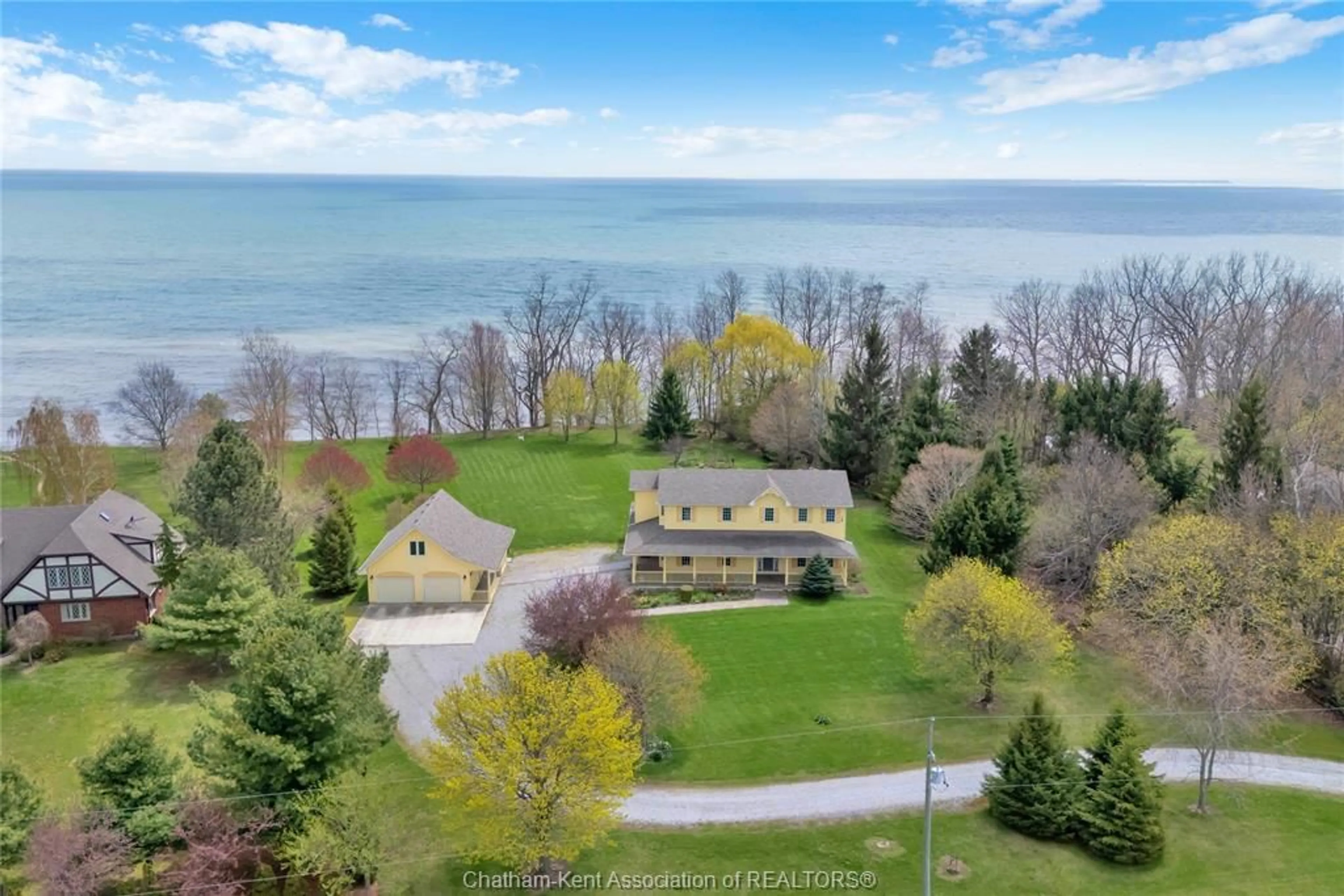 A pic from outside/outdoor area/front of a property/back of a property/a pic from drone, water/lake/river/ocean view for 7100 Talbot Trail, Blenheim Ontario N0P 1A0