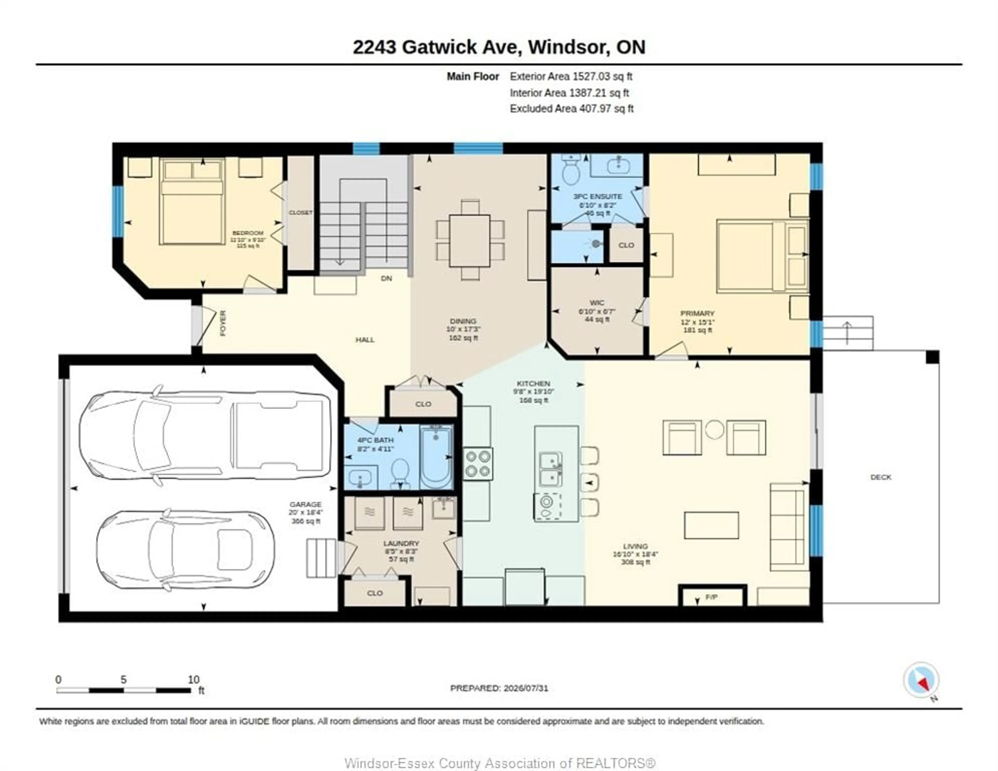 Floor plan for 2243 Gatwick Ave, Windsor Ontario N8P 0B6