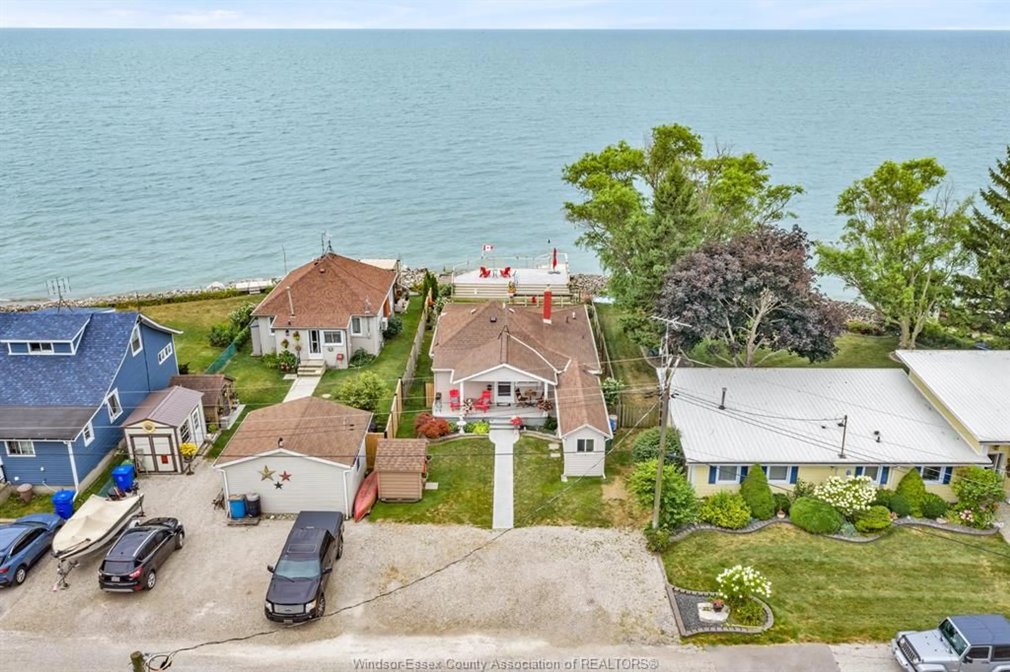 A pic from outside/outdoor area/front of a property/back of a property/a pic from drone, water/lake/river/ocean view for 813 Erie Shores Dr., Colchester Ontario N0R 1G0