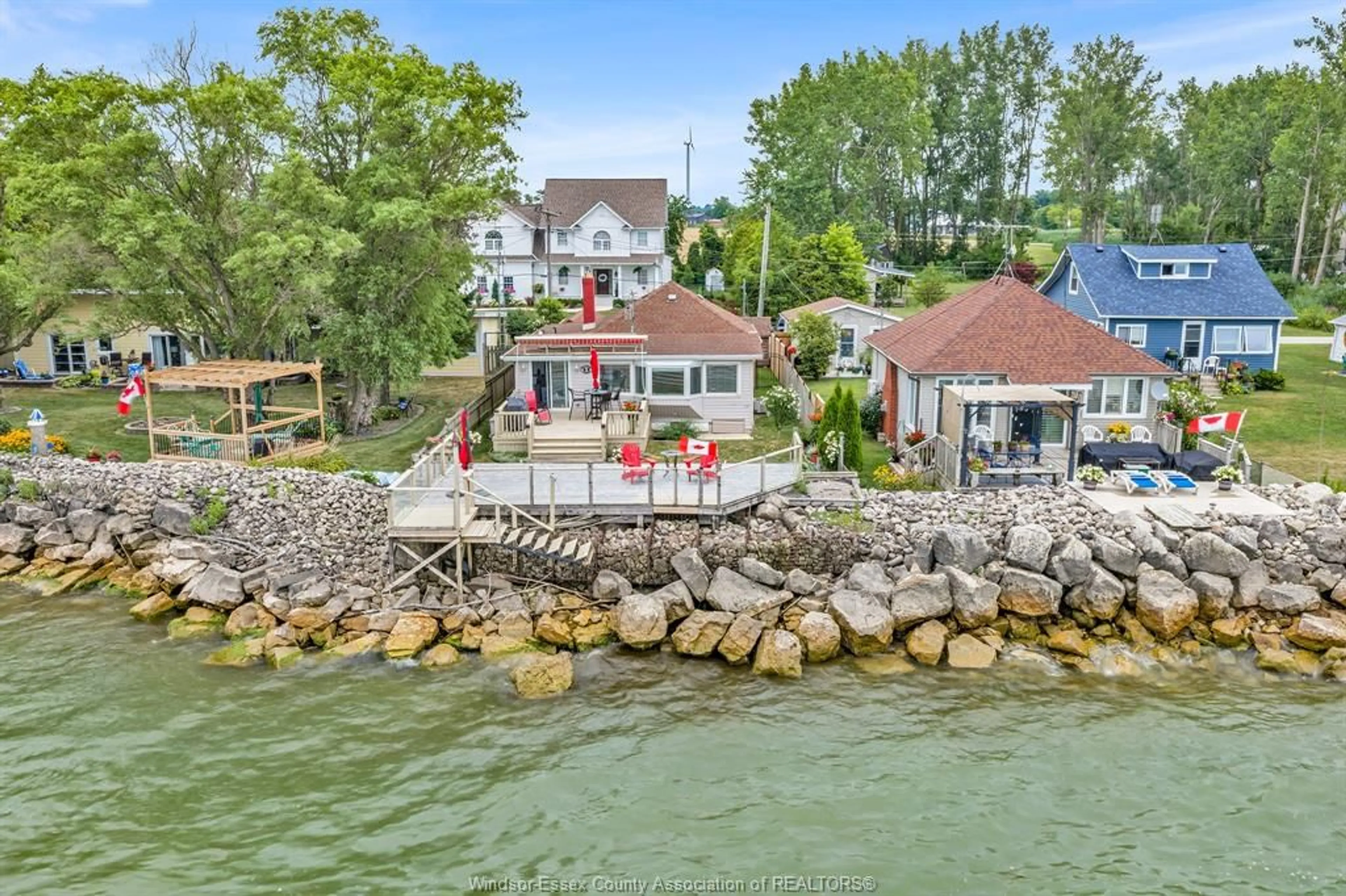 A pic from outside/outdoor area/front of a property/back of a property/a pic from drone, water/lake/river/ocean view for 813 Erie Shores Dr., Colchester Ontario N0R 1G0