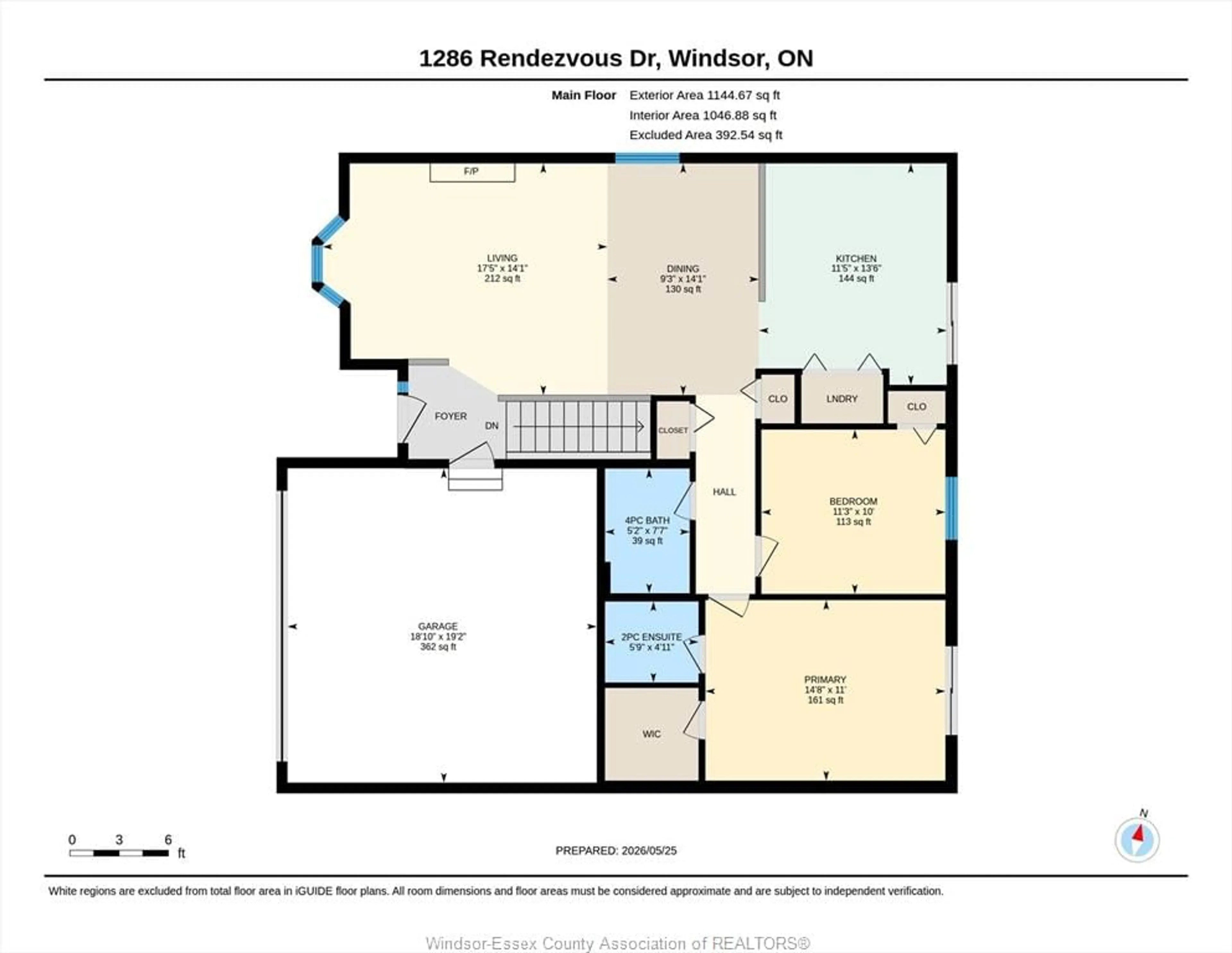 Floor plan for 1286 Rendezvous, Windsor Ontario N8P 1K6
