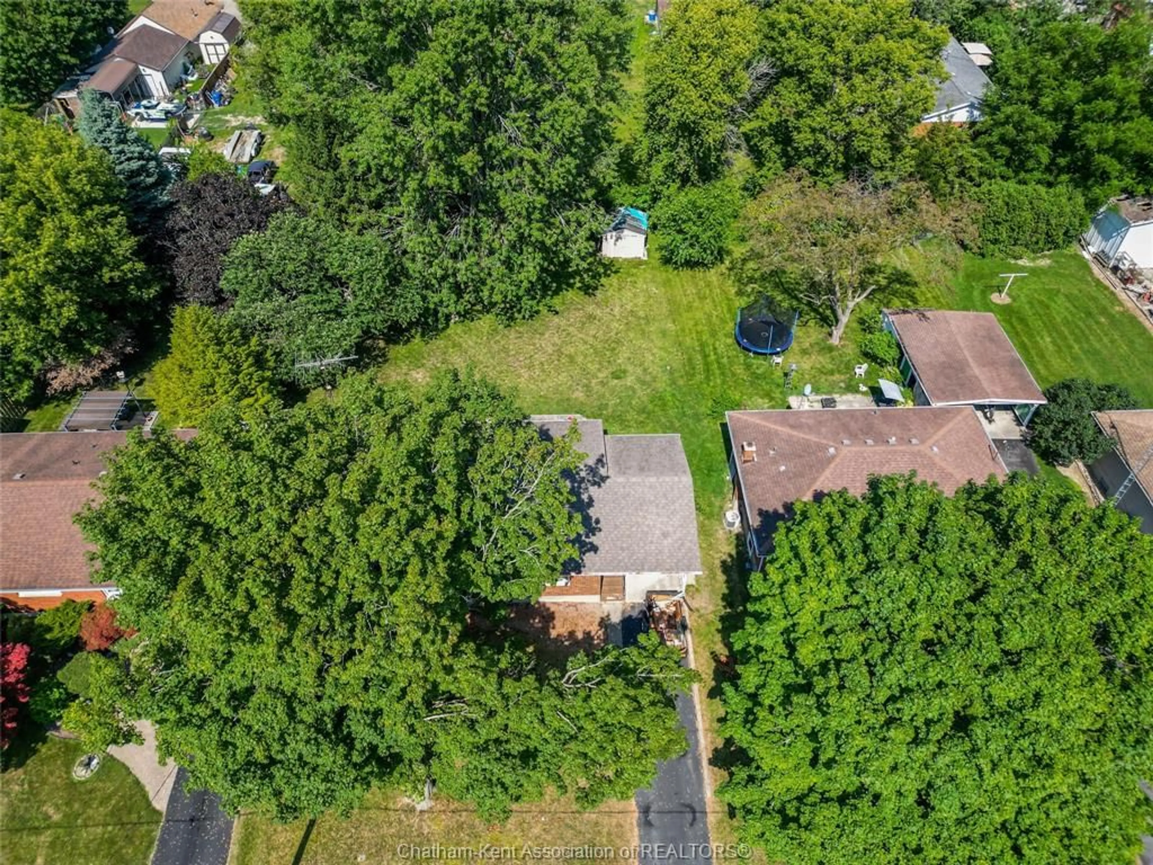 A pic from outside/outdoor area/front of a property/back of a property/a pic from drone, forest/trees view for 103 Coverdale St, Chatham Ontario N7L 2V1