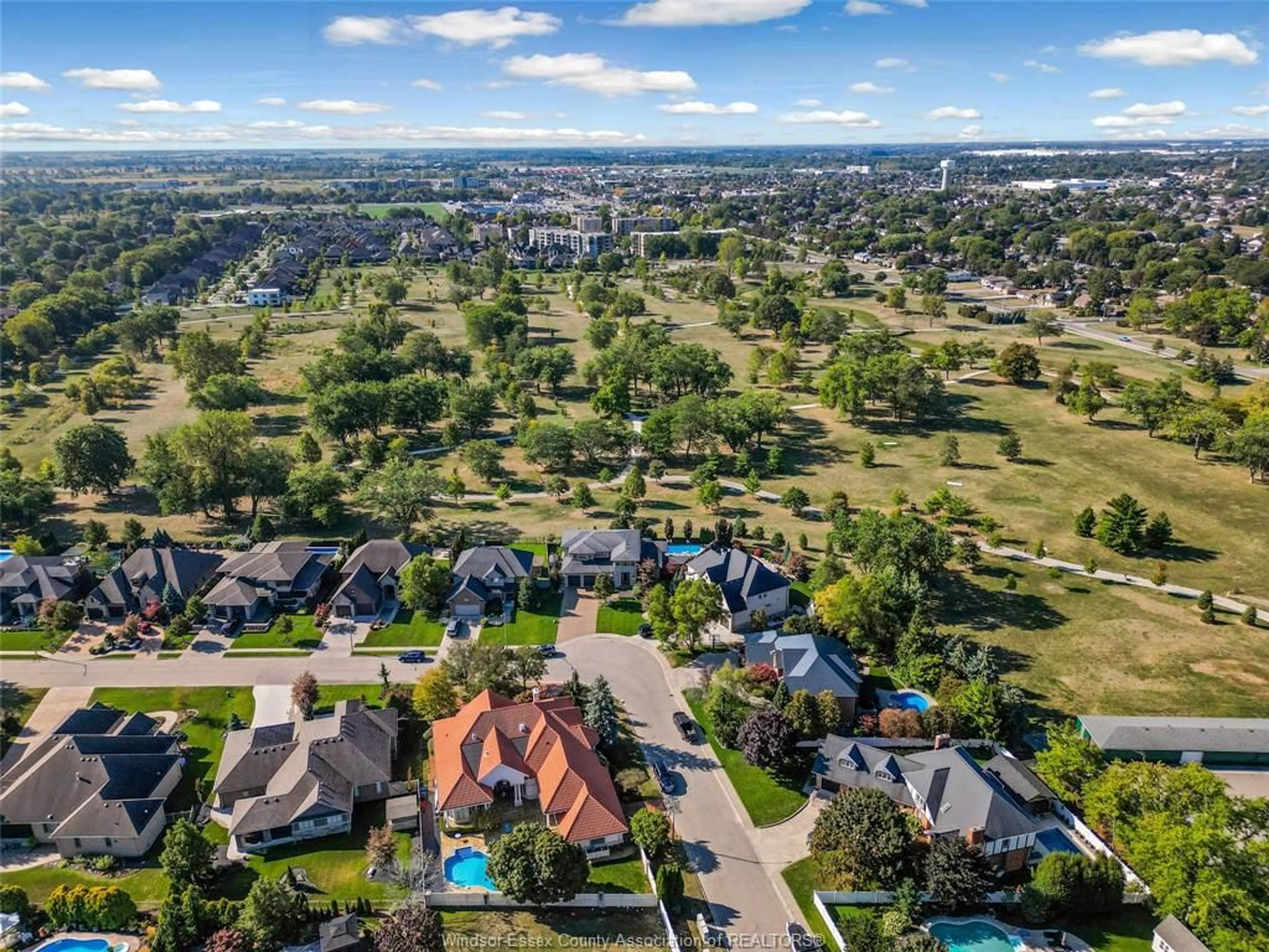 A pic from outside/outdoor area/front of a property/back of a property/a pic from drone, water/lake/river/ocean view for 107 CHRISTY Lane, Tecumseh Ontario N8N 4W4