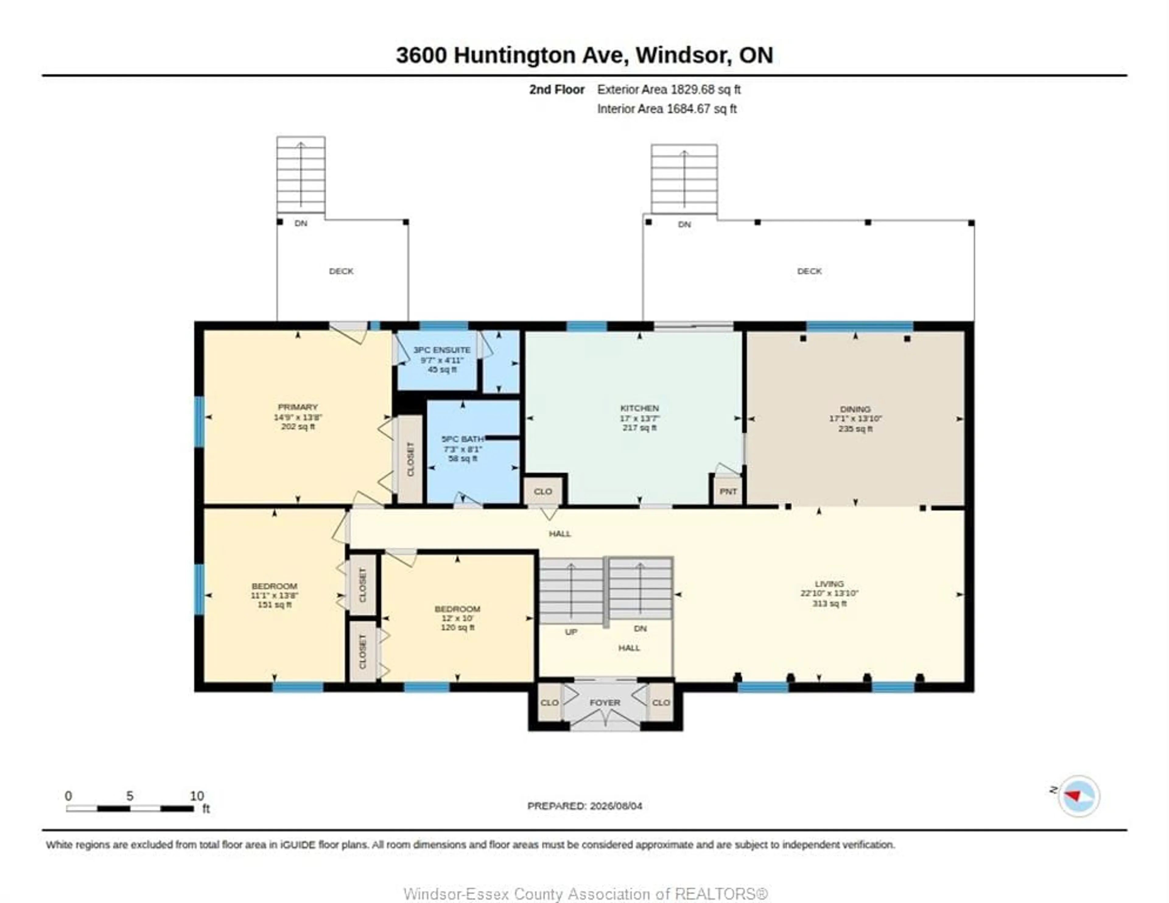 Floor plan for 3600 HUNTINGTON Ave, Windsor Ontario N9E 3N3