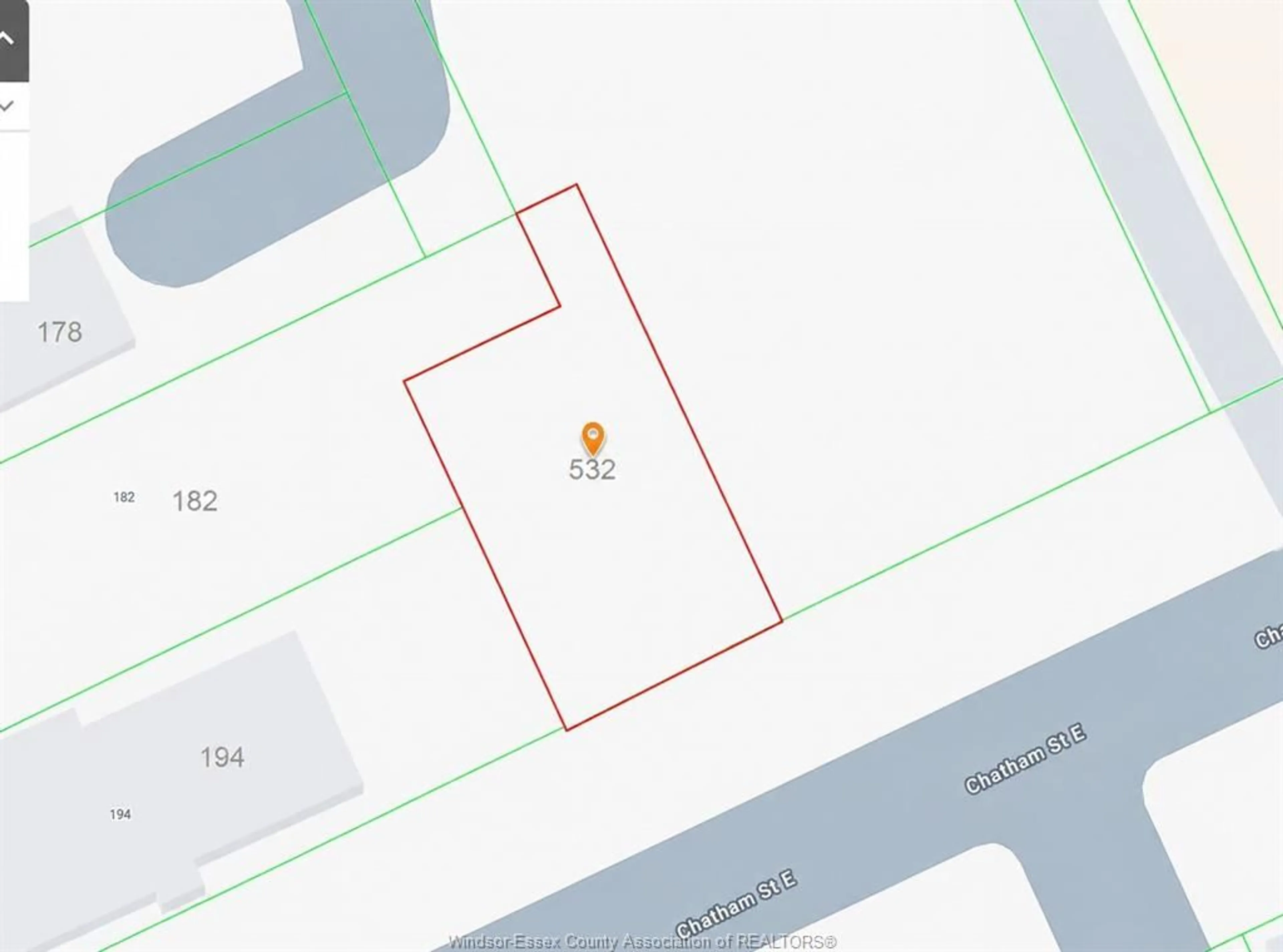 Picture of a map for 532 CHATHAM St, Windsor Ontario N9A 2X1