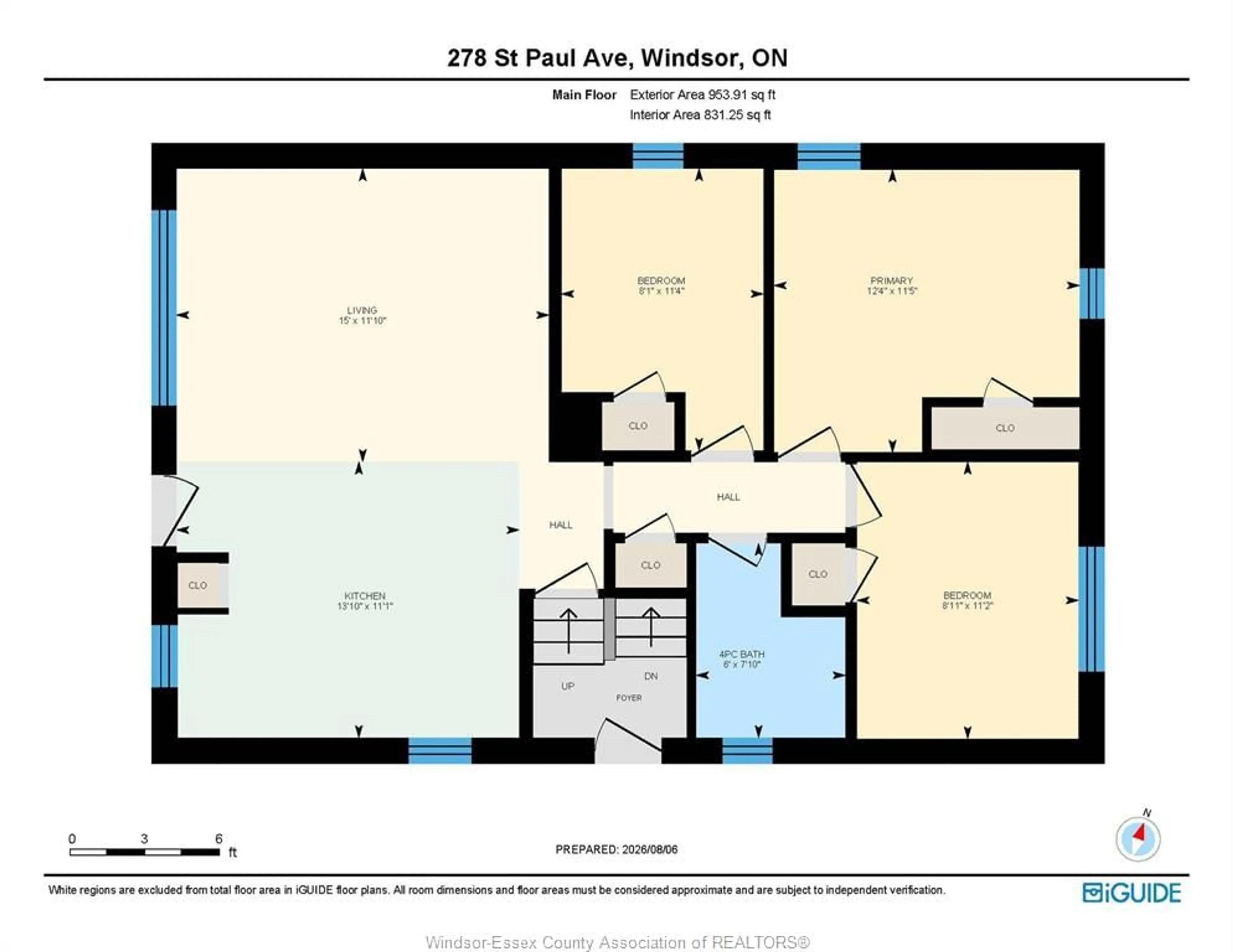 Floor plan for 278 St. Paul, Windsor Ontario N8S 3K8