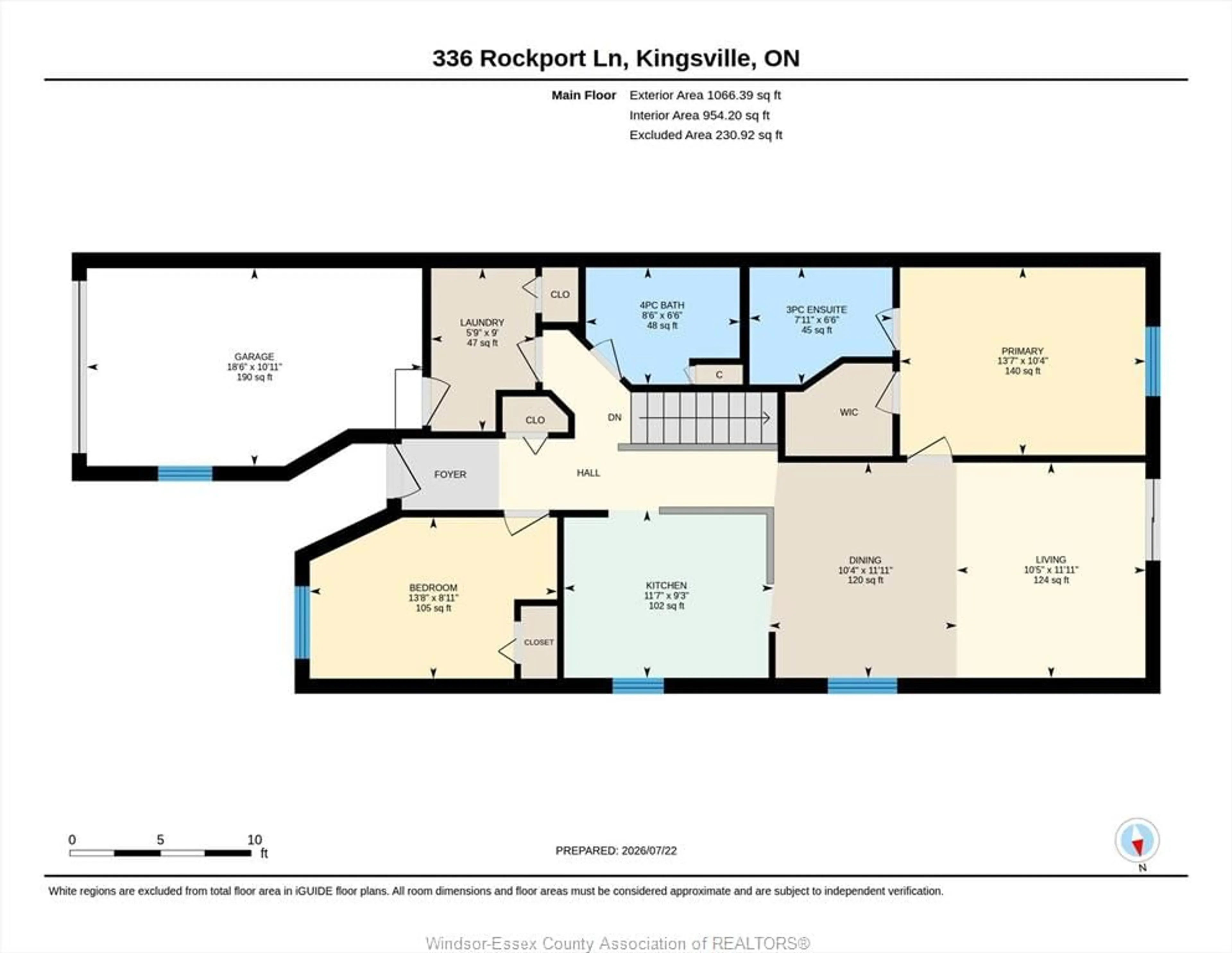 Floor plan for 336 ROCKPORT, Kingsville Ontario N9Y 4A4