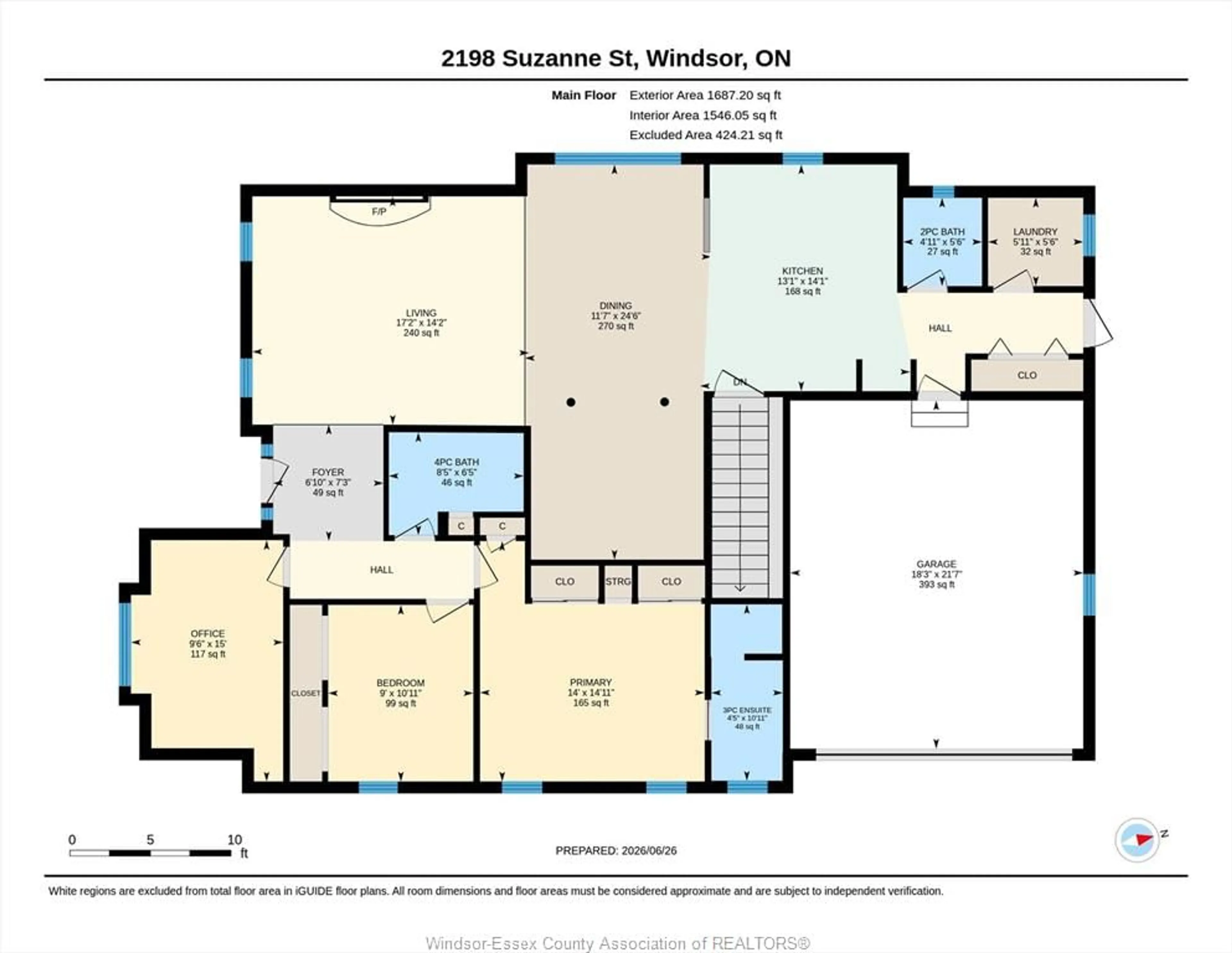 Floor plan for 2198 SUZANNE St, LaSalle Ontario N9H 2K3