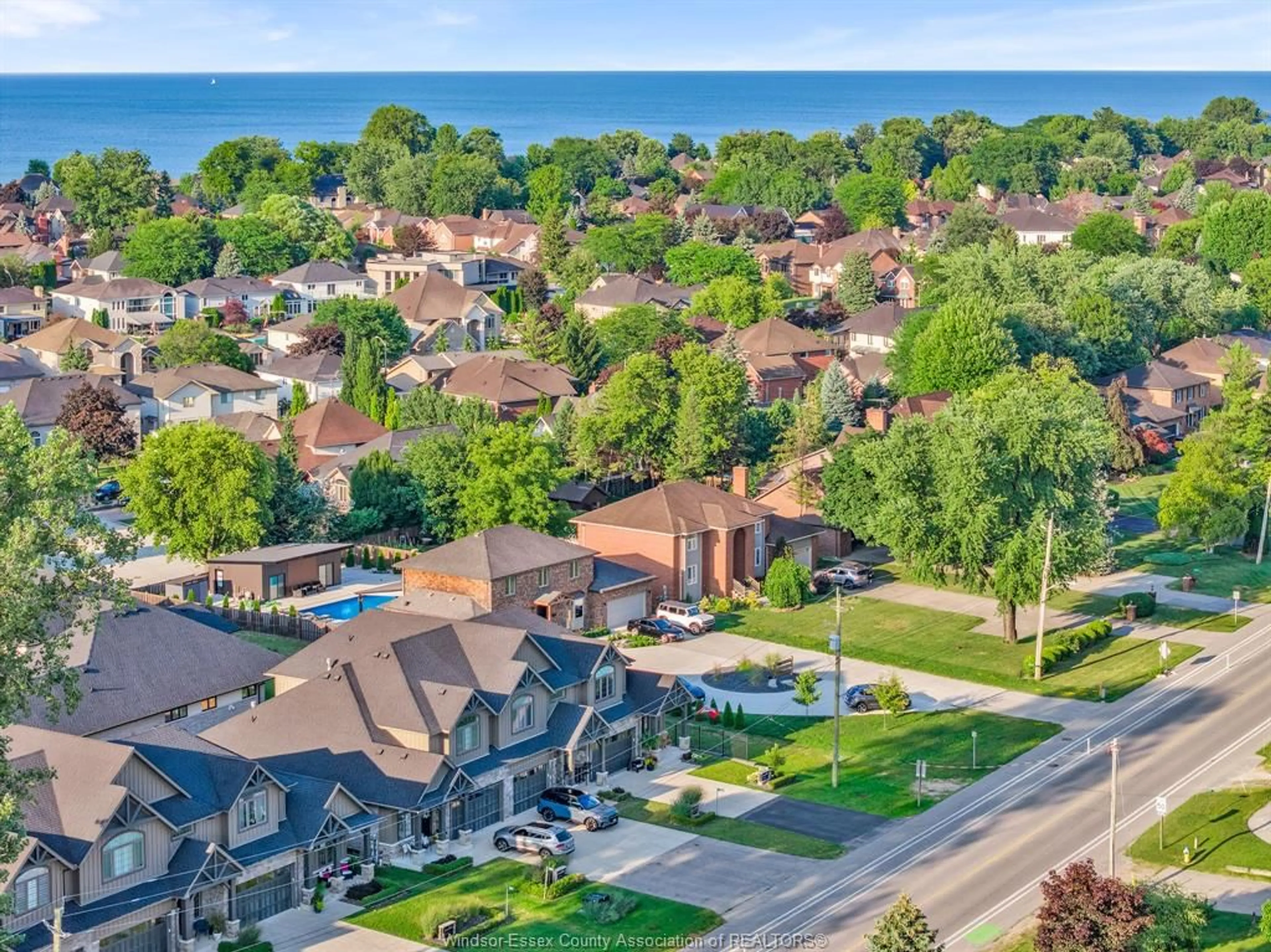 A pic from outside/outdoor area/front of a property/back of a property/a pic from drone, water/lake/river/ocean view for 240 OLD TECUMSEH Rd, Lakeshore Ontario N8N 3S7
