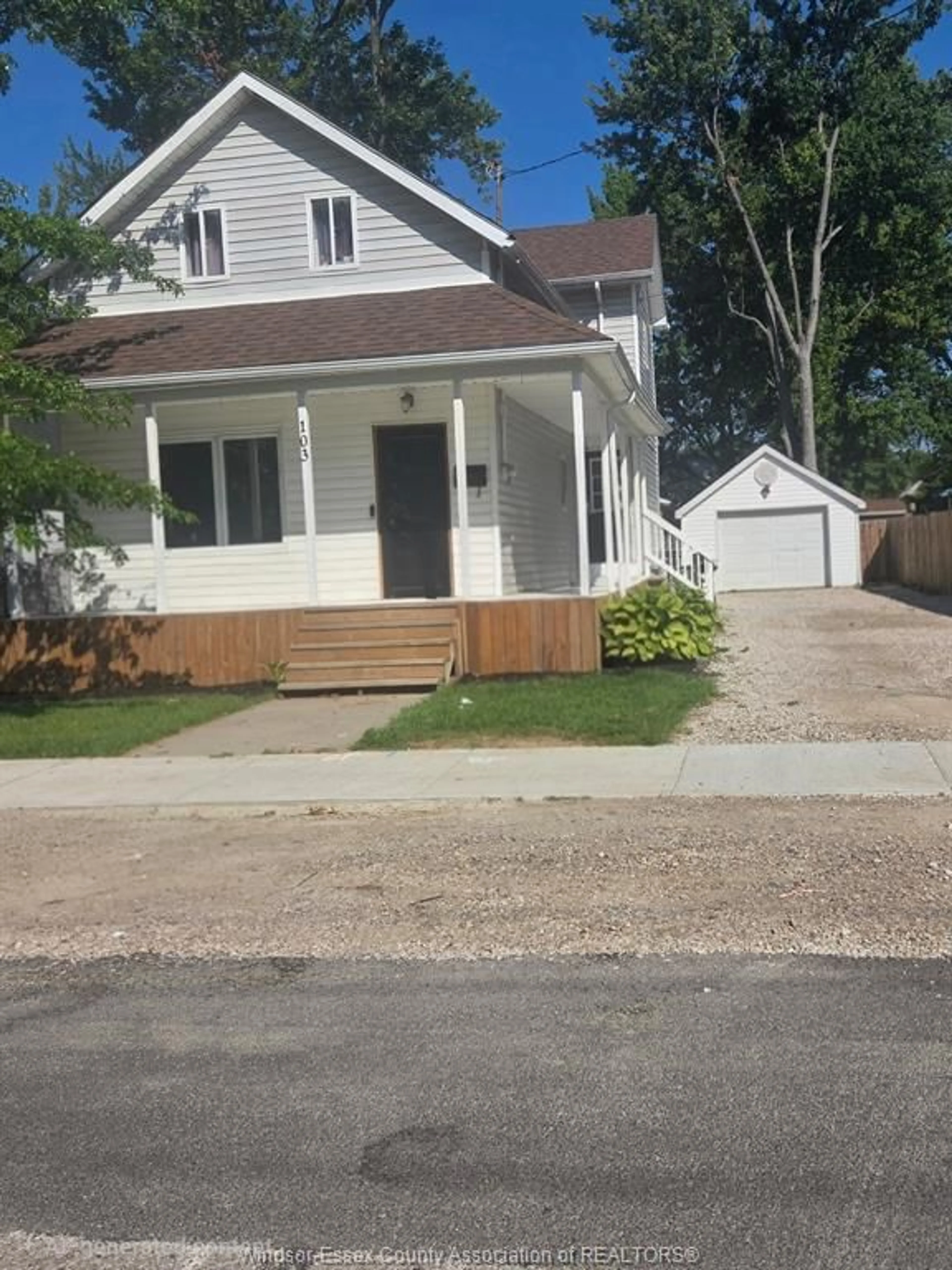 Home with vinyl exterior material, street for 103 LAIRD, Essex Ontario N8M 1S2