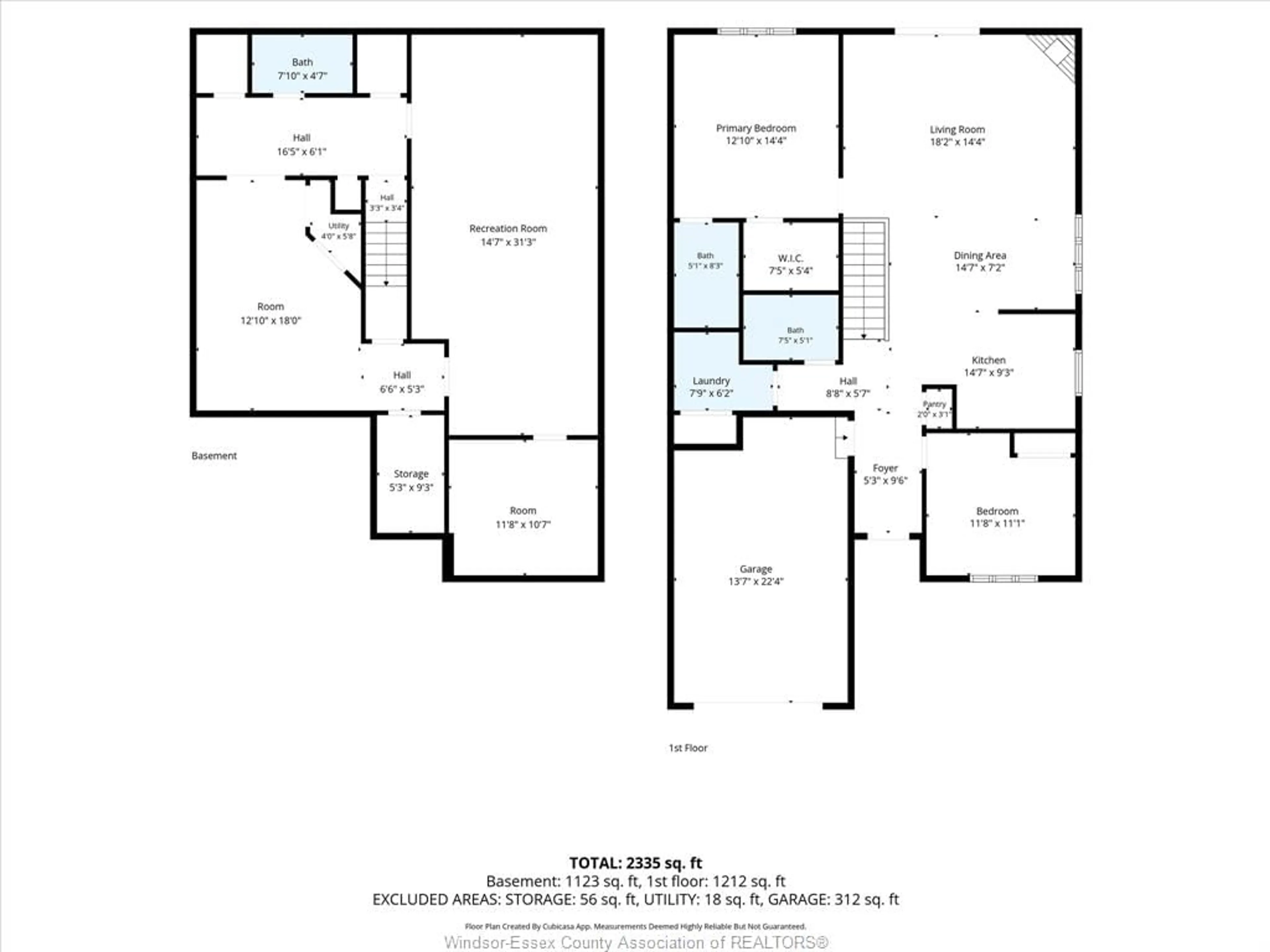 Floor plan for 11570 CORMORANT St, Windsor Ontario N8P 1L8