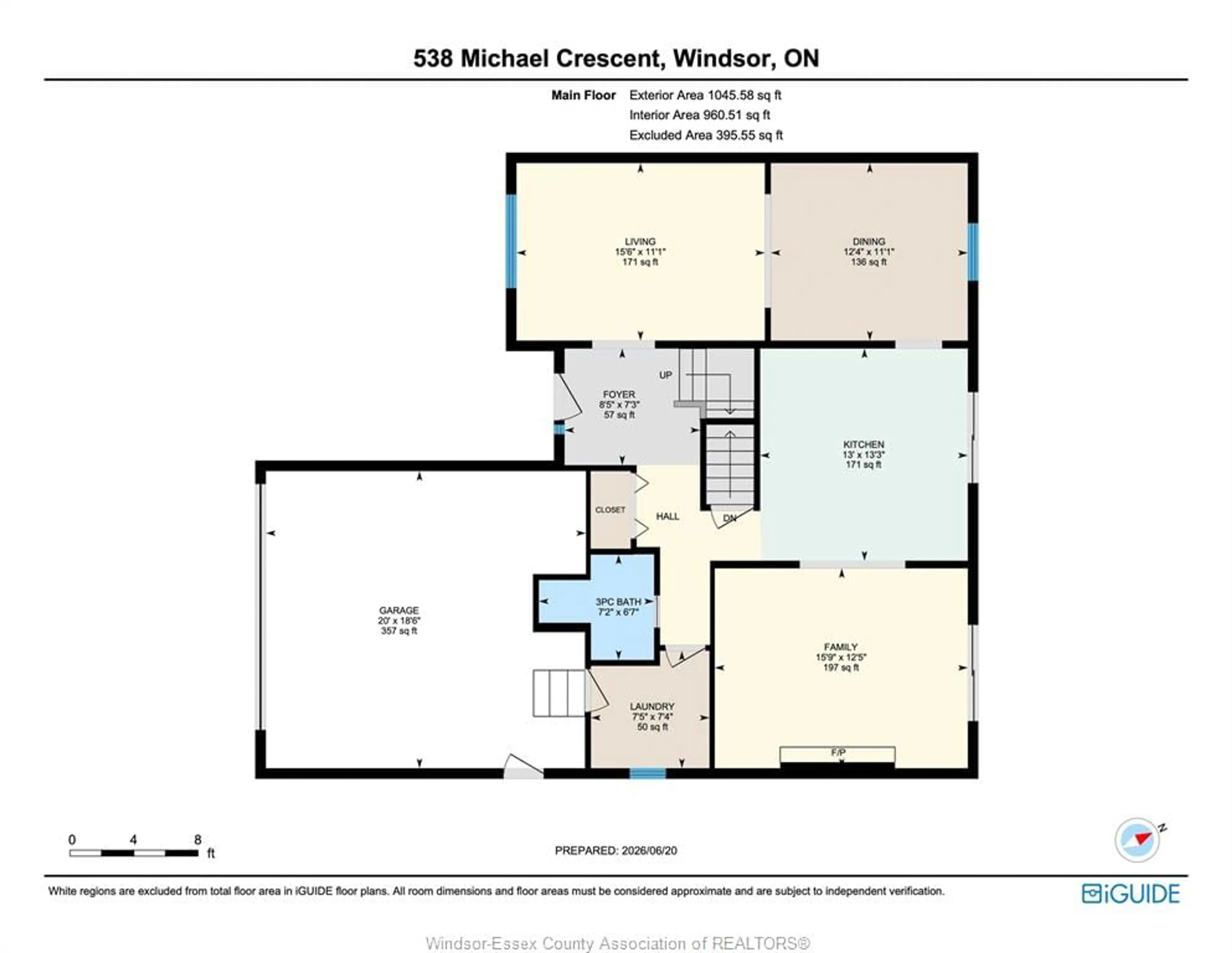 Floor plan for 538 Michael Crescent, LaSalle Ontario N9J 3B9