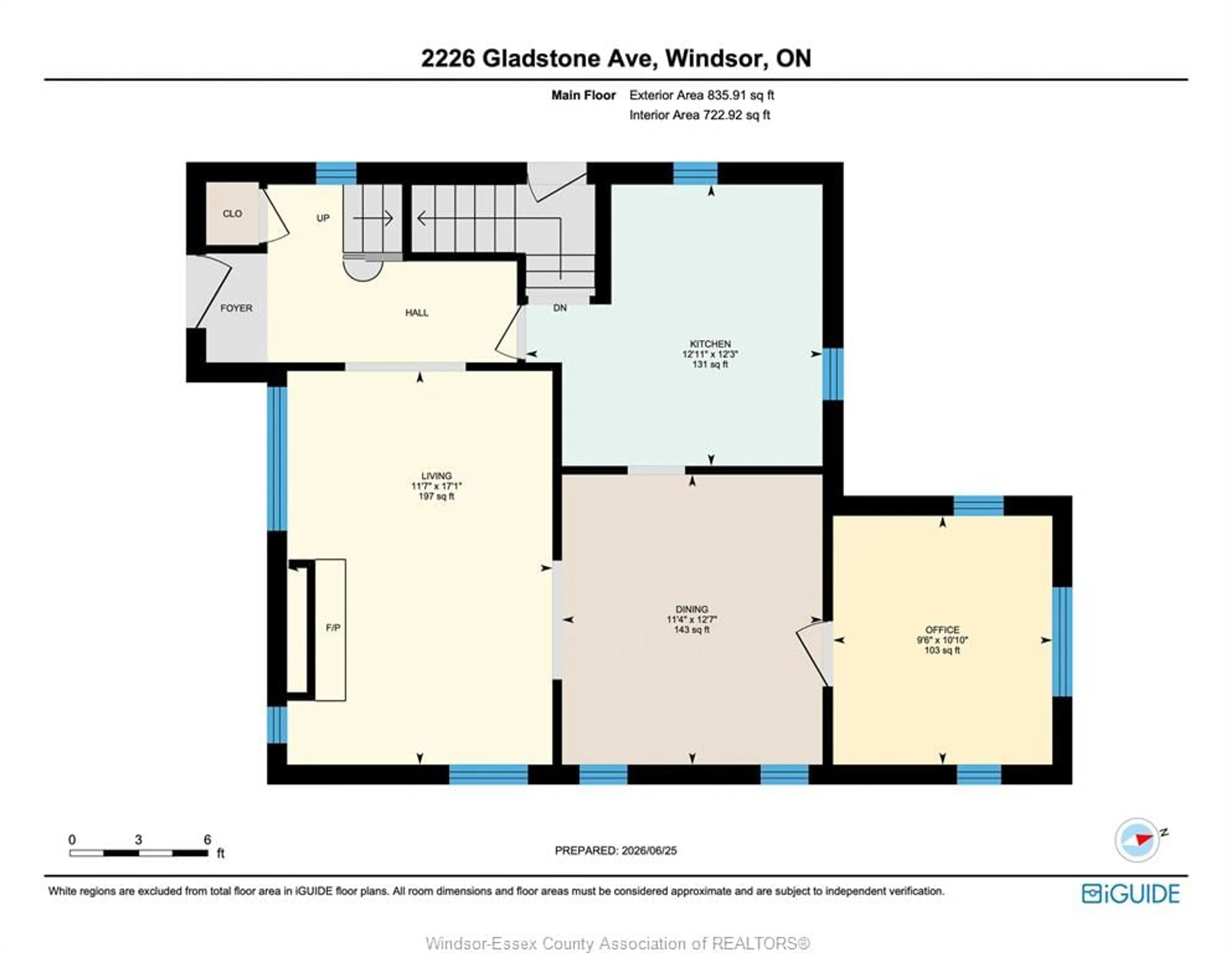 Floor plan for 2226 Gladstone Avenue, Windsor Ontario N8W 2N7