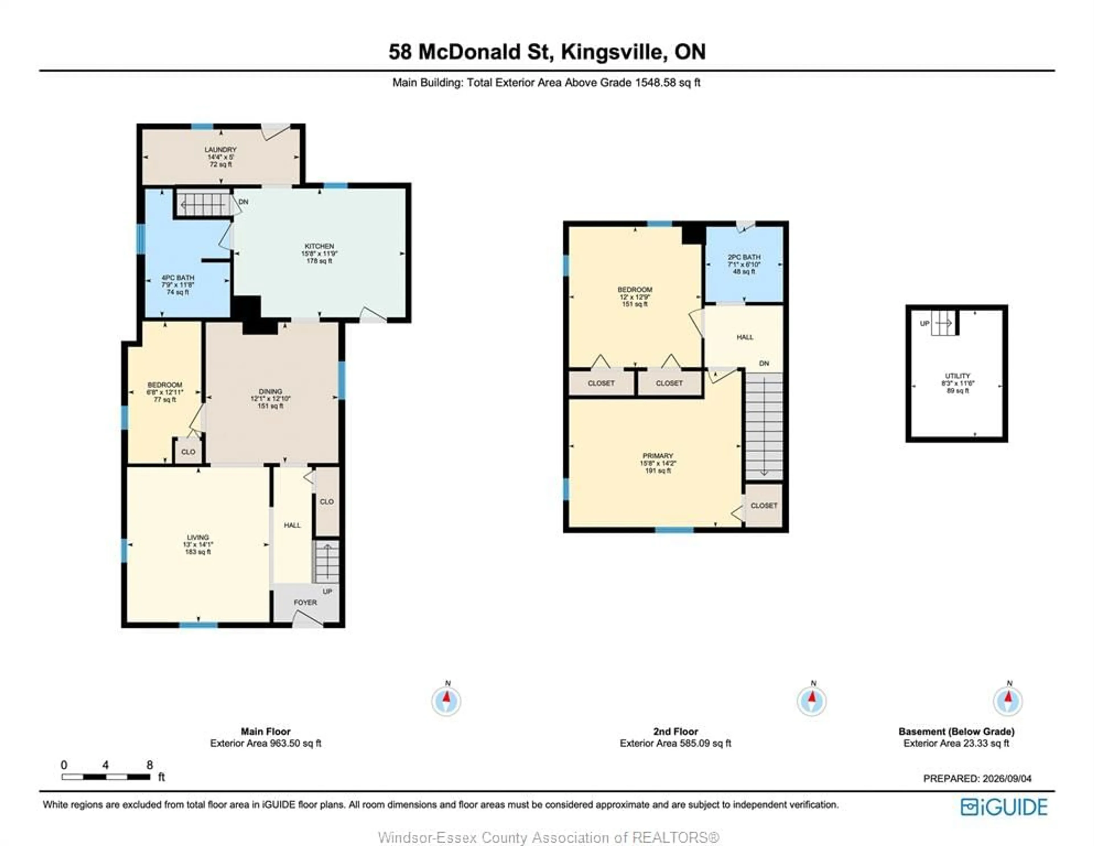 Floor plan for 58 McDONALD St, Kingsville Ontario N9Y 2C3