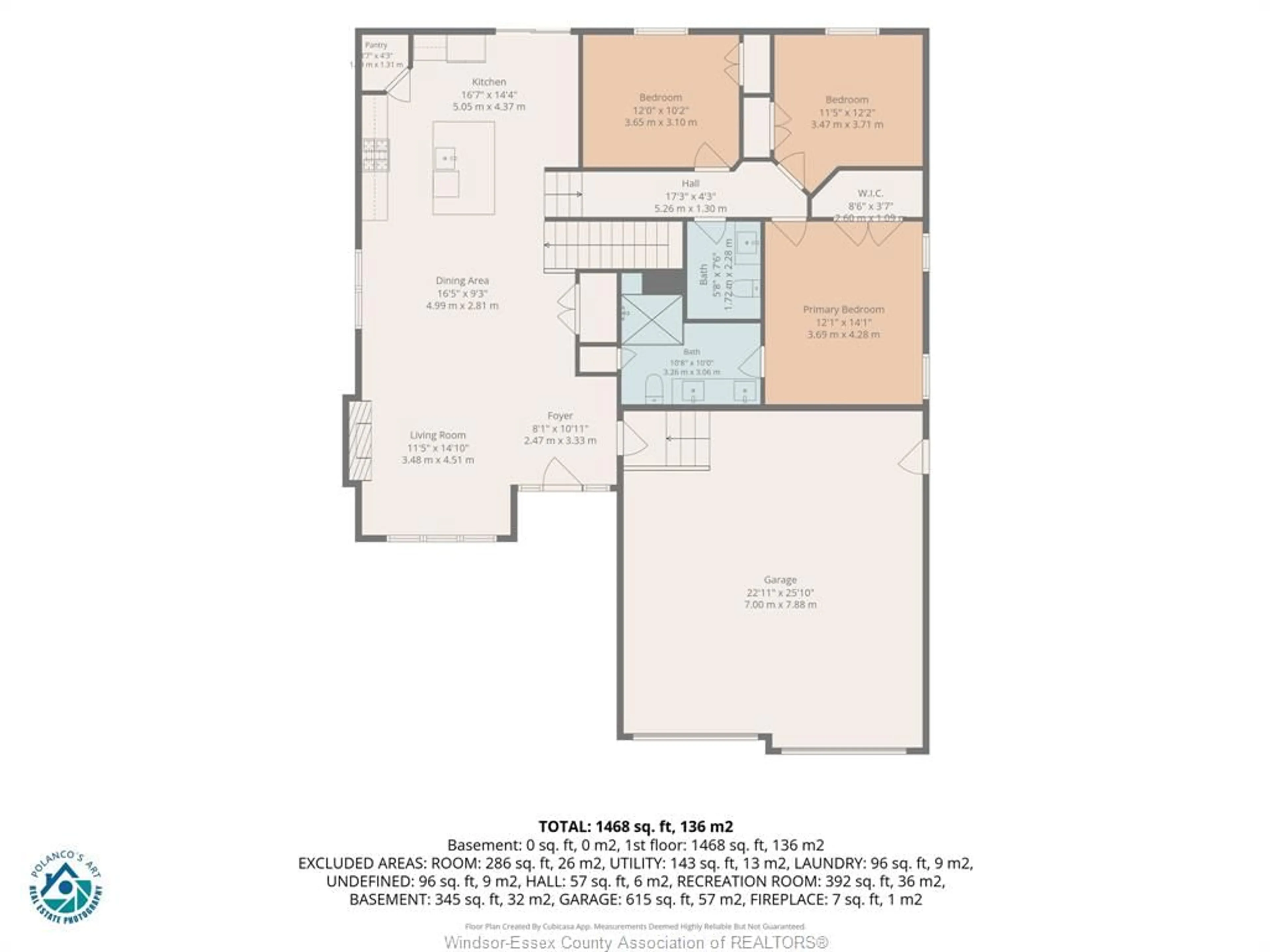Floor plan for 1720 MUCCI Dr, Kingsville Ontario N0P 2G0