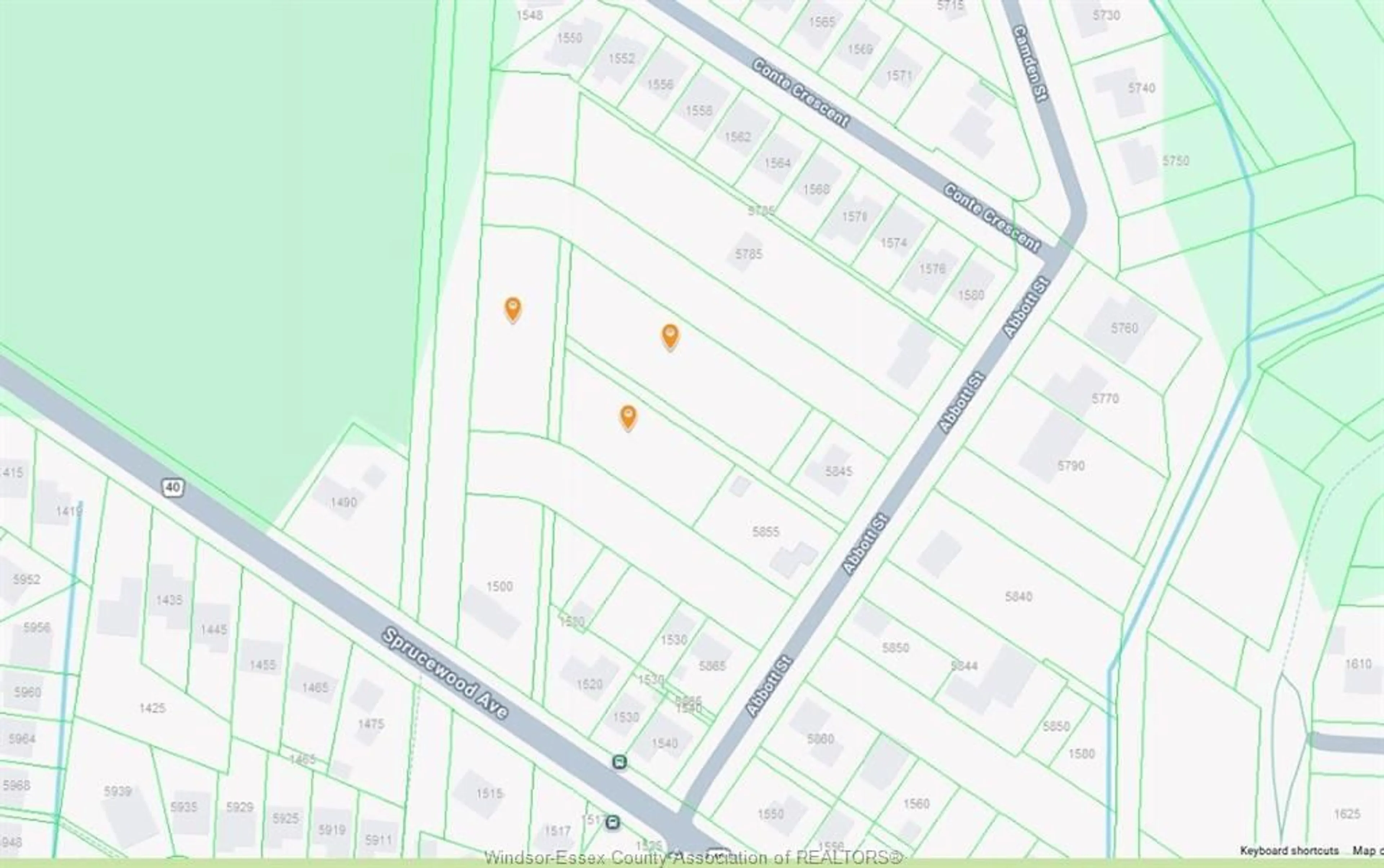 Picture of a map for V/L ABBOTT St #3 PARCELS, LaSalle Ontario N9J 2K5