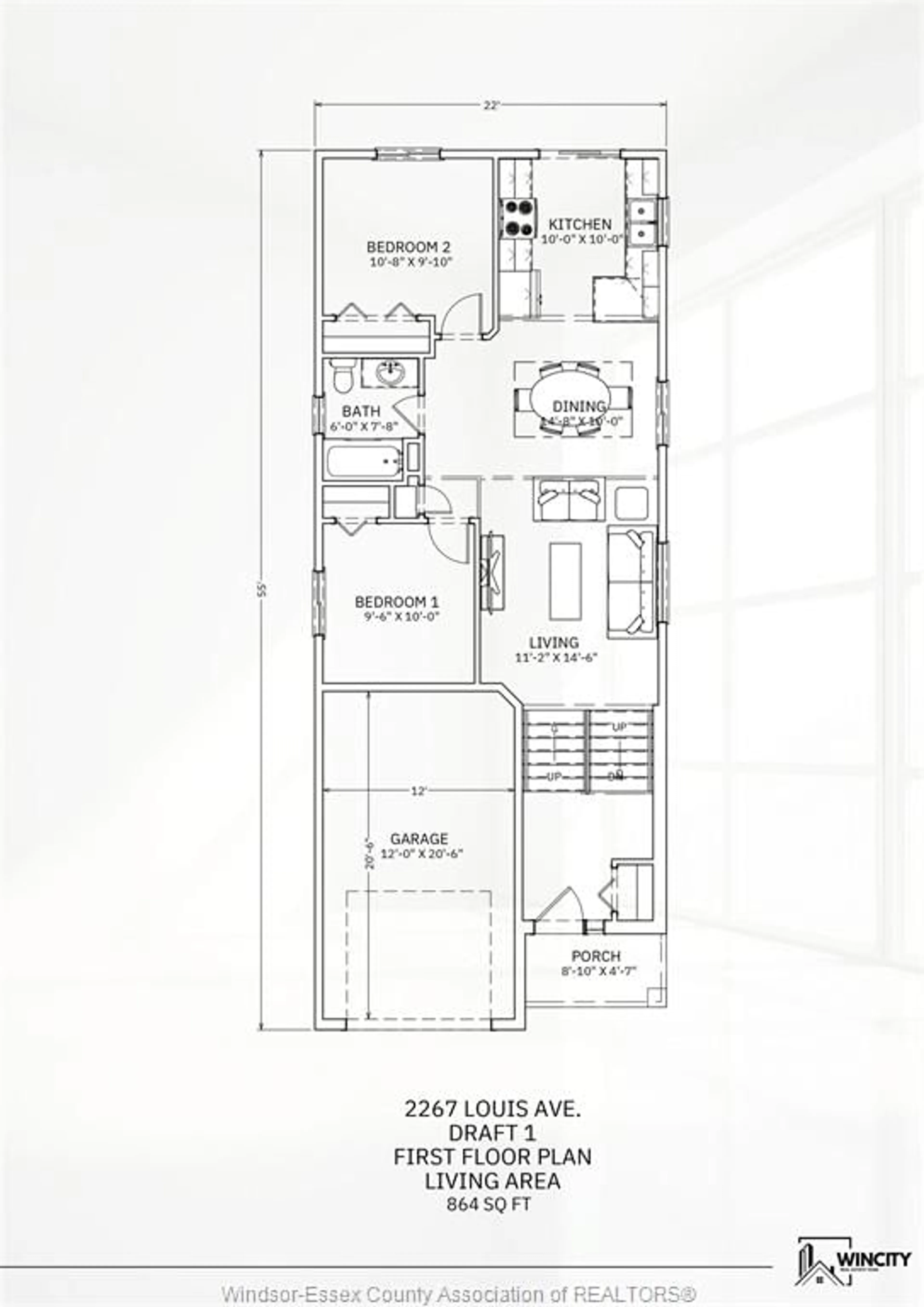 Floor plan for 2271 LOUIS Ave, Windsor Ontario N8X 4C2