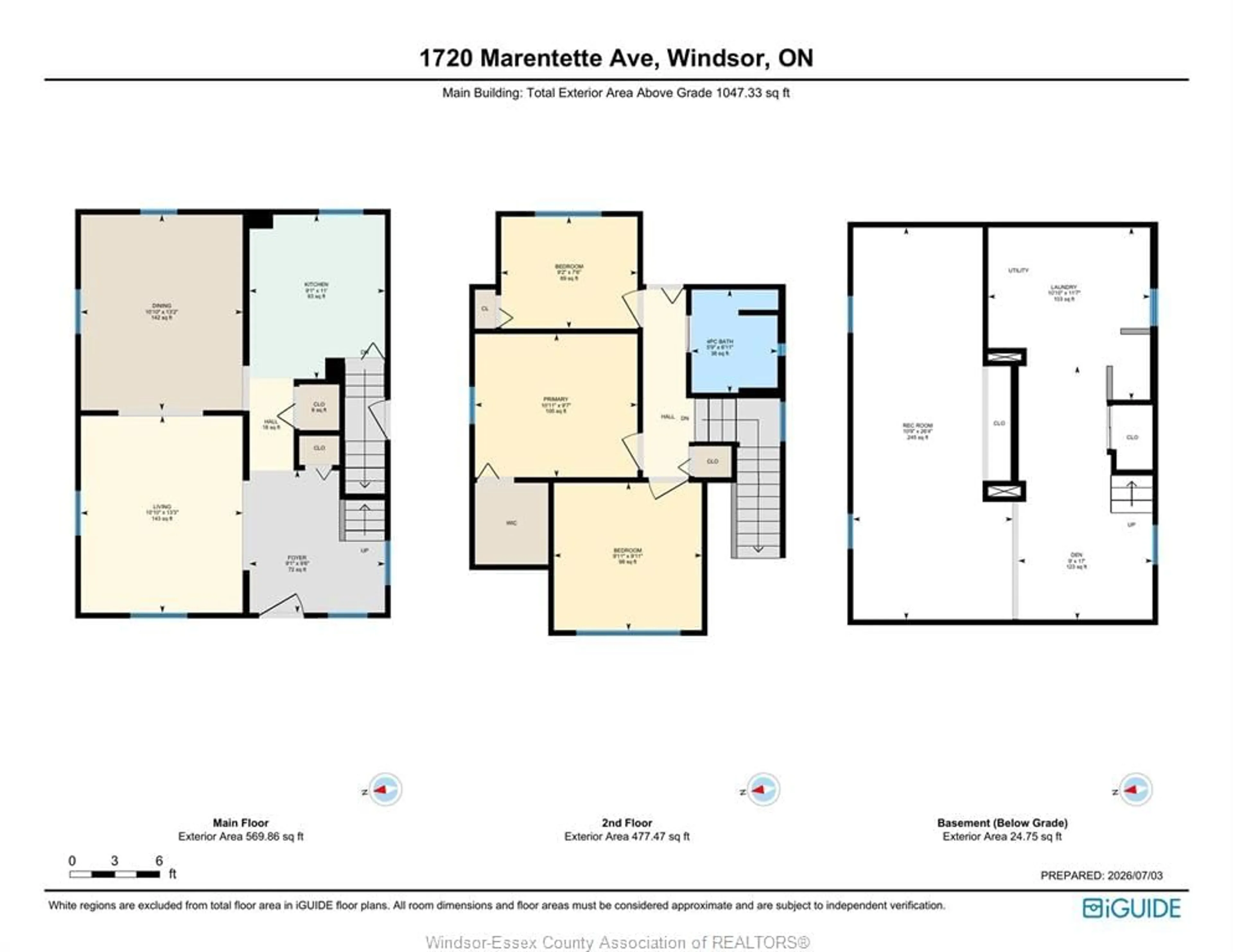 Floor plan for 1720 MARENTETTE Ave, Windsor Ontario N8X 4E6