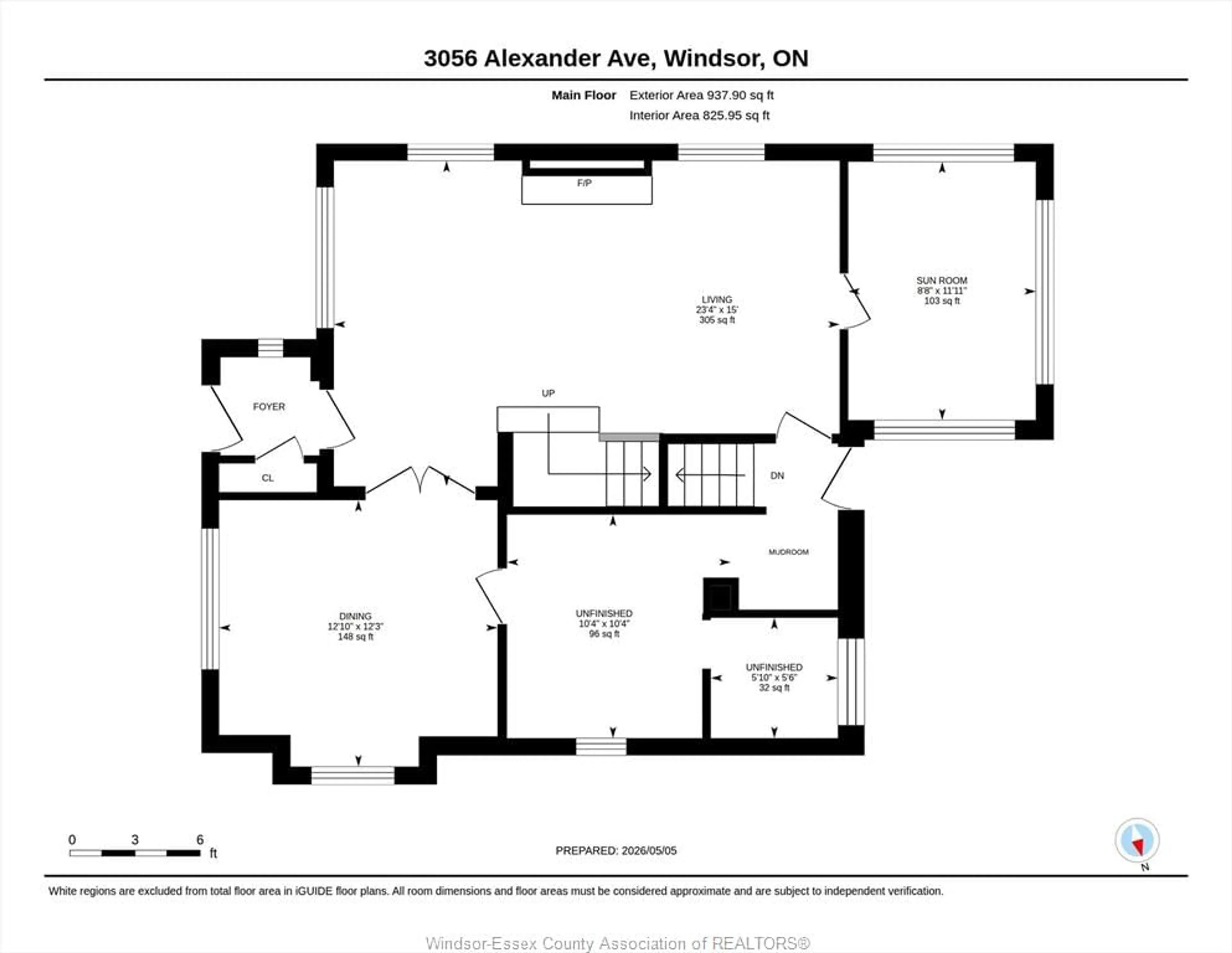 Floor plan for 3056 Alexander Ave, Windsor Ontario N9C 1G5