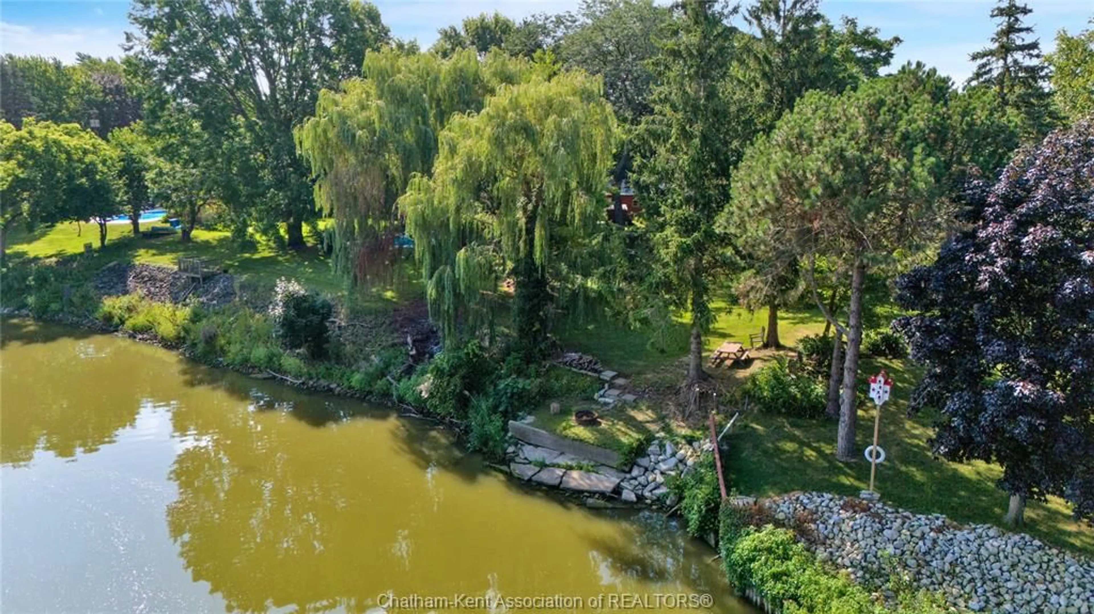 A pic from outside/outdoor area/front of a property/back of a property/a pic from drone, water/lake/river/ocean view for 6959 Riverview Line, Raleigh Township Ontario N7M 5T1