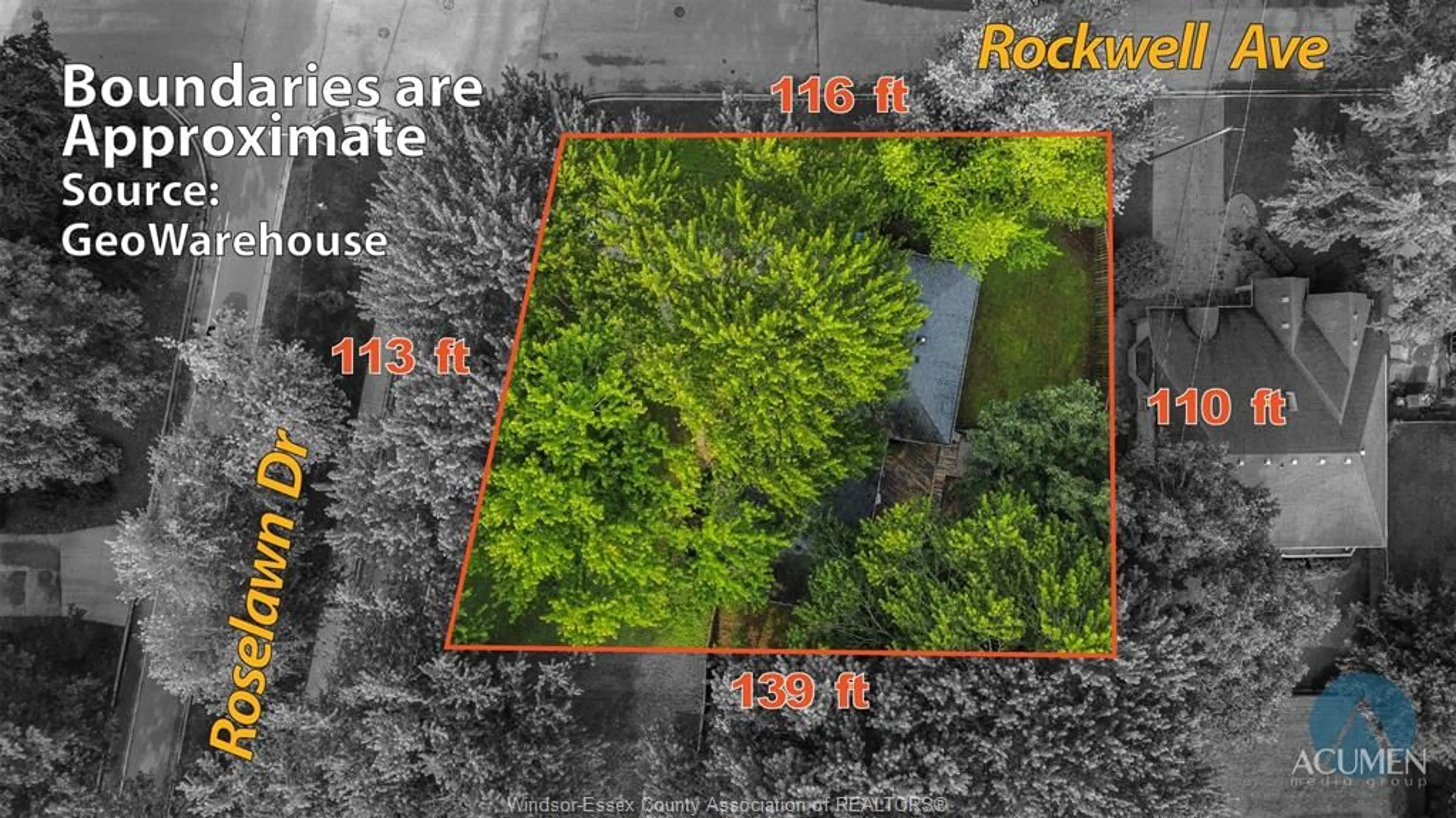 A pic from outside/outdoor area/front of a property/back of a property/a pic from drone, water/lake/river/ocean view for 805 Roselawn Dr, Windsor Ontario N9E 1K7
