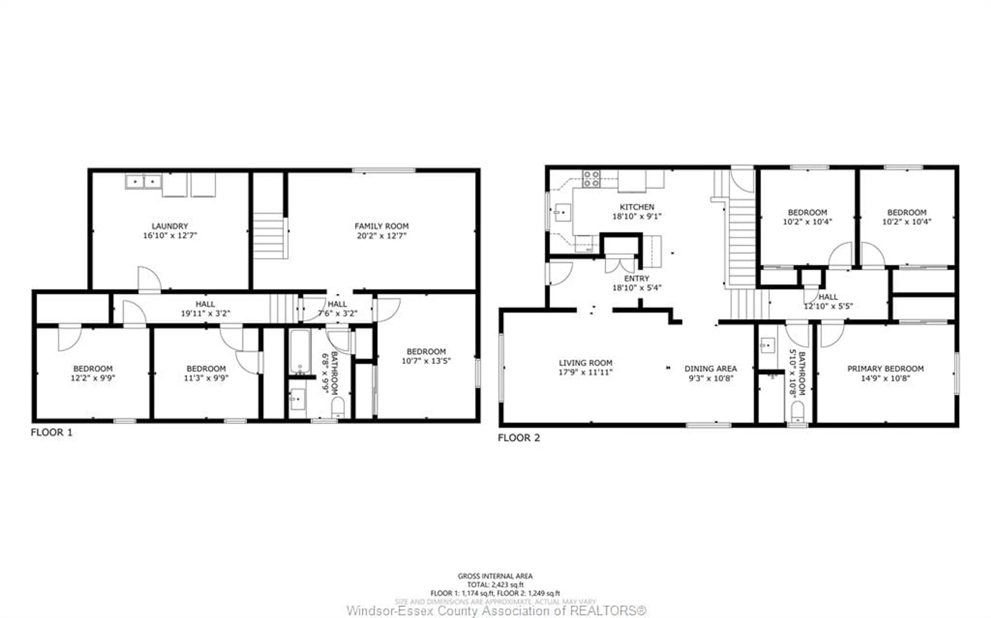 Floor plan for 9335 ESPLANADE, Windsor Ontario N8R 1J3