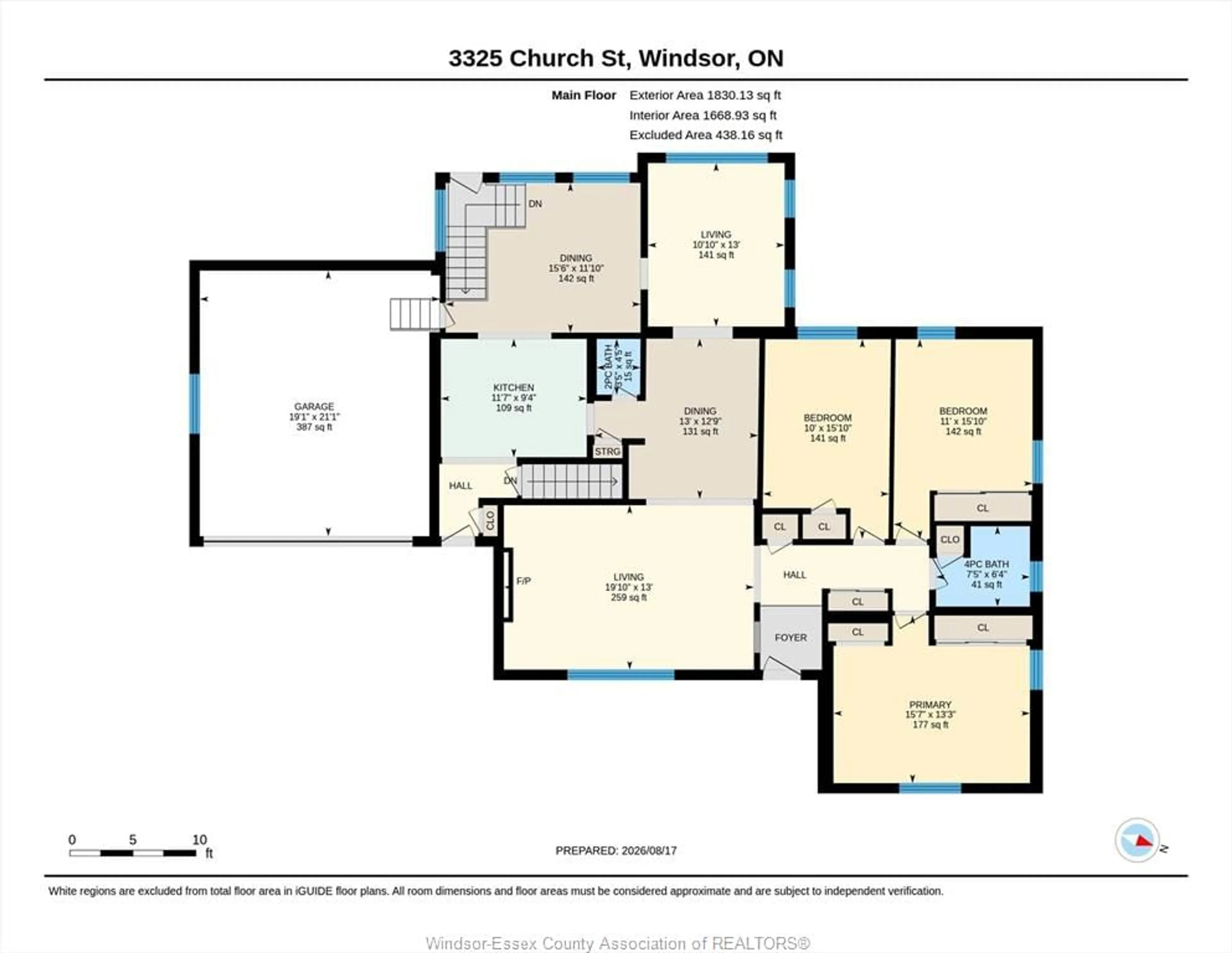 Floor plan for 3325 CHURCH St, Windsor Ontario N9E 1V3