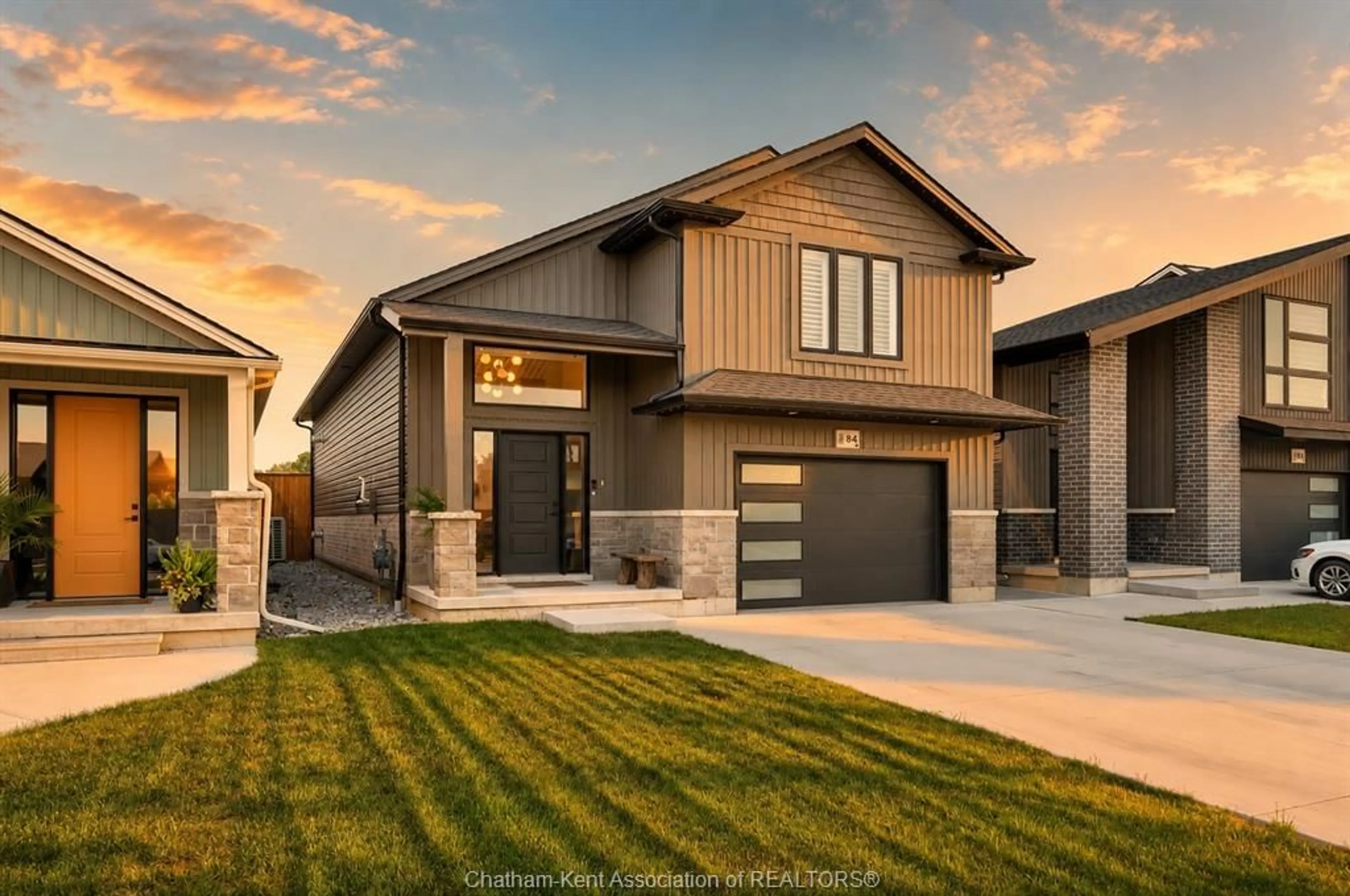 Home with brick exterior material, street for 84 Cabot Trail, Chatham Ontario N7L 0G5