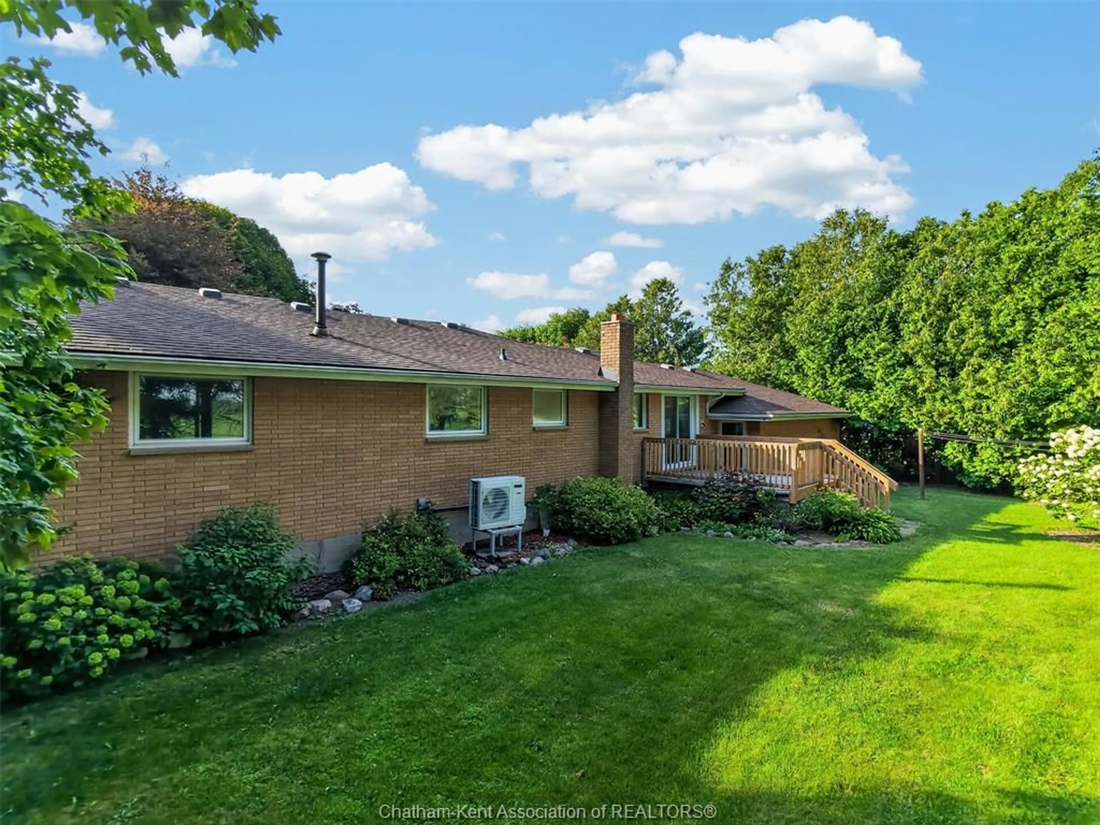 A pic from outside/outdoor area/front of a property/back of a property/a pic from drone, water/lake/river/ocean view for 10156 Longwoods Rd, Chatham Ontario N7M 5J7