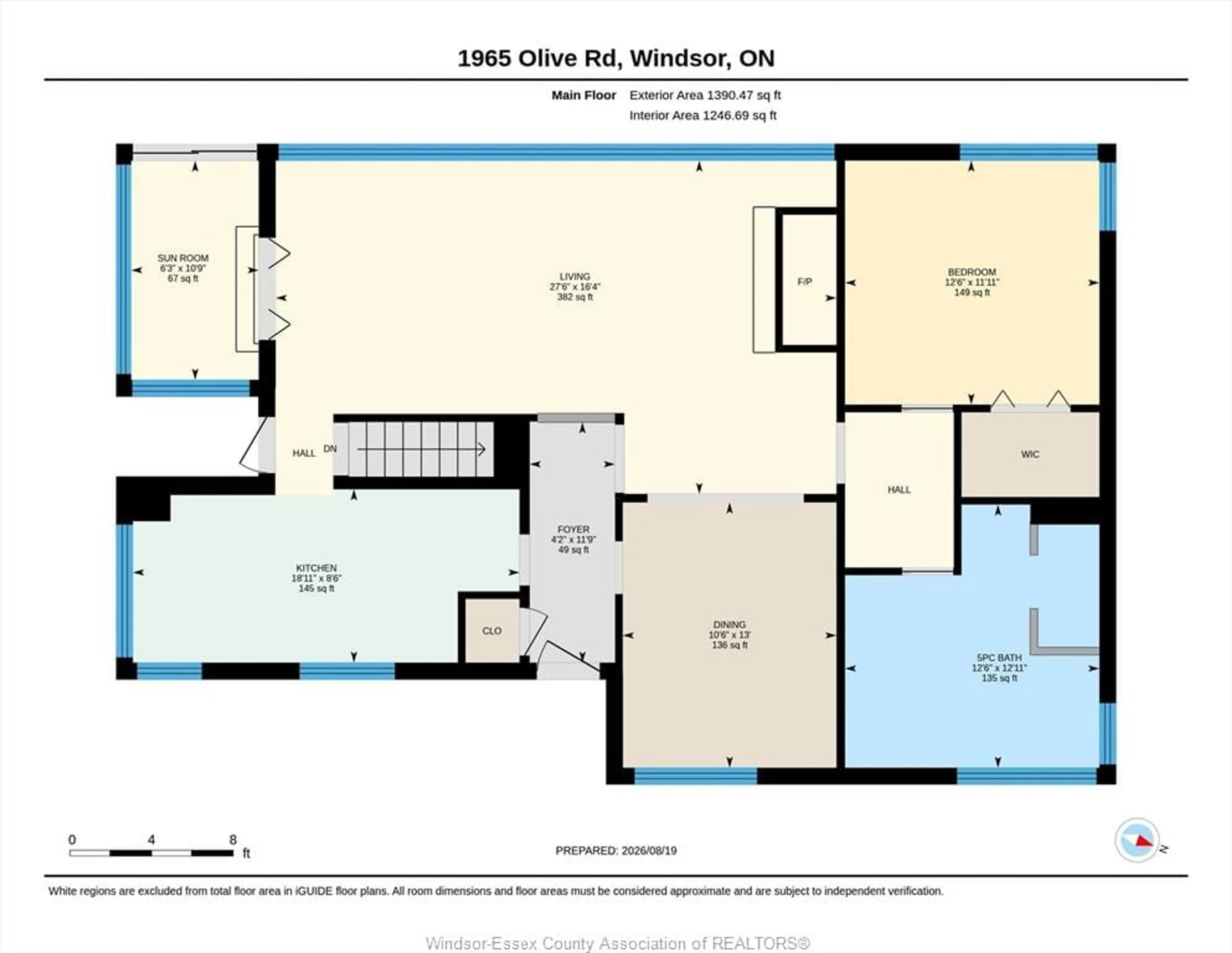 Floor plan for 1965 OLIVE Rd, Windsor Ontario N8T 1R4