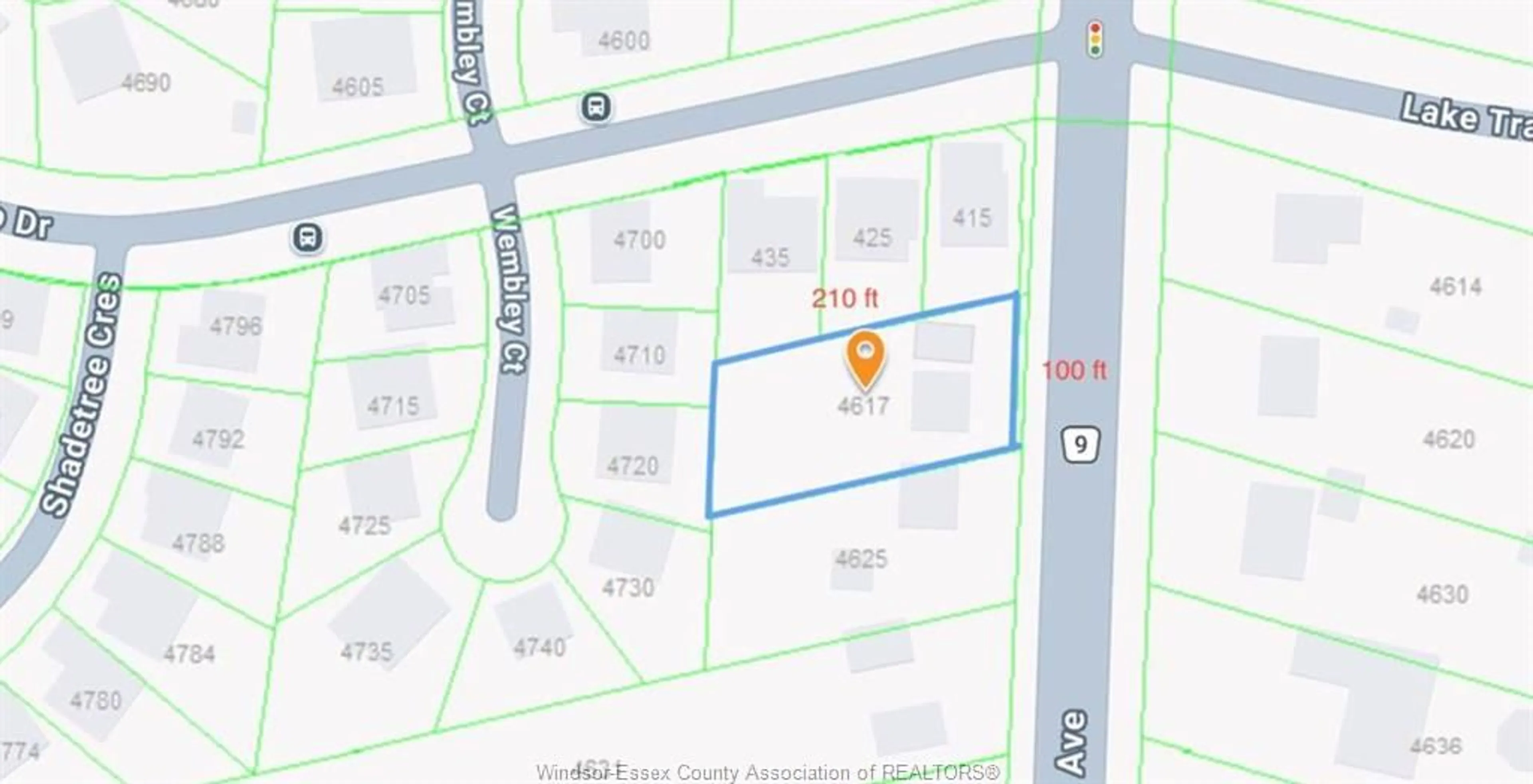 Picture of a map for 4617-4619 Howard Ave, Windsor Ontario N9G 1P8