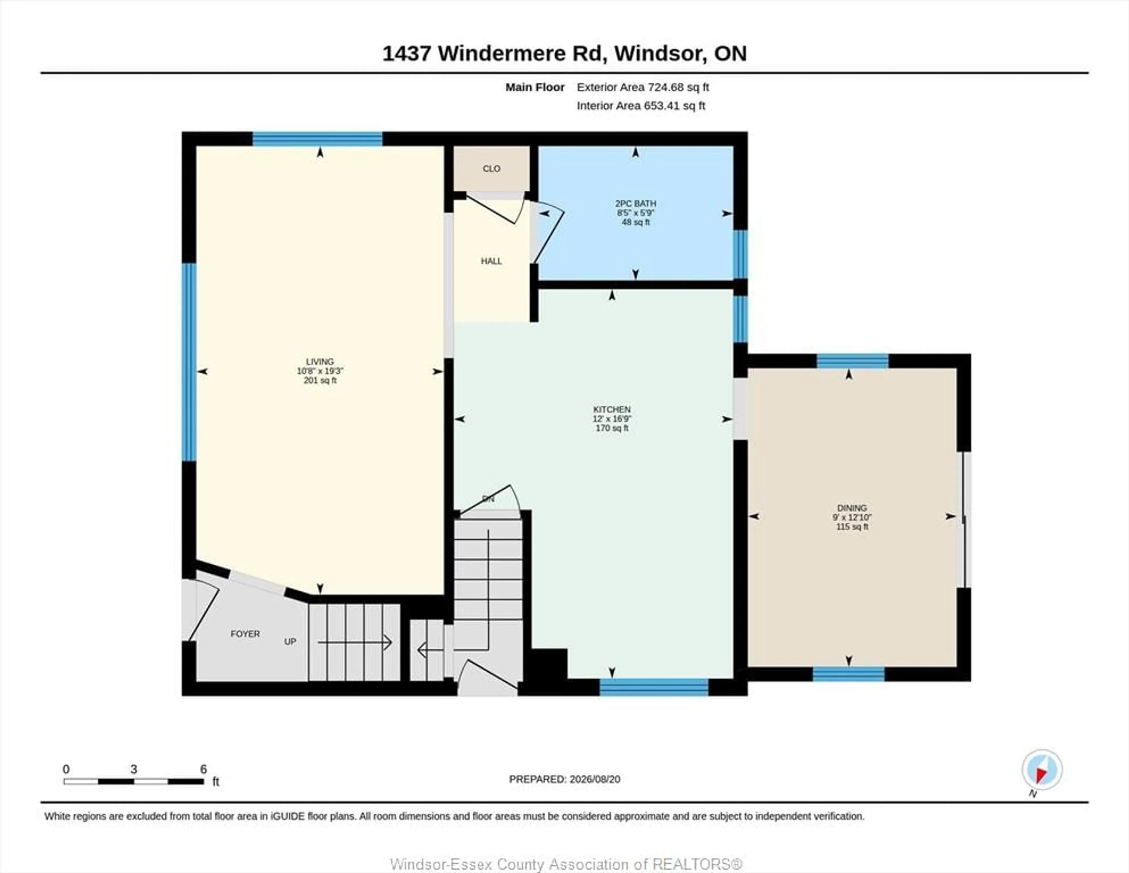 Floor plan for 1437 WINDERMERE, Windsor Ontario N8Y 3G1
