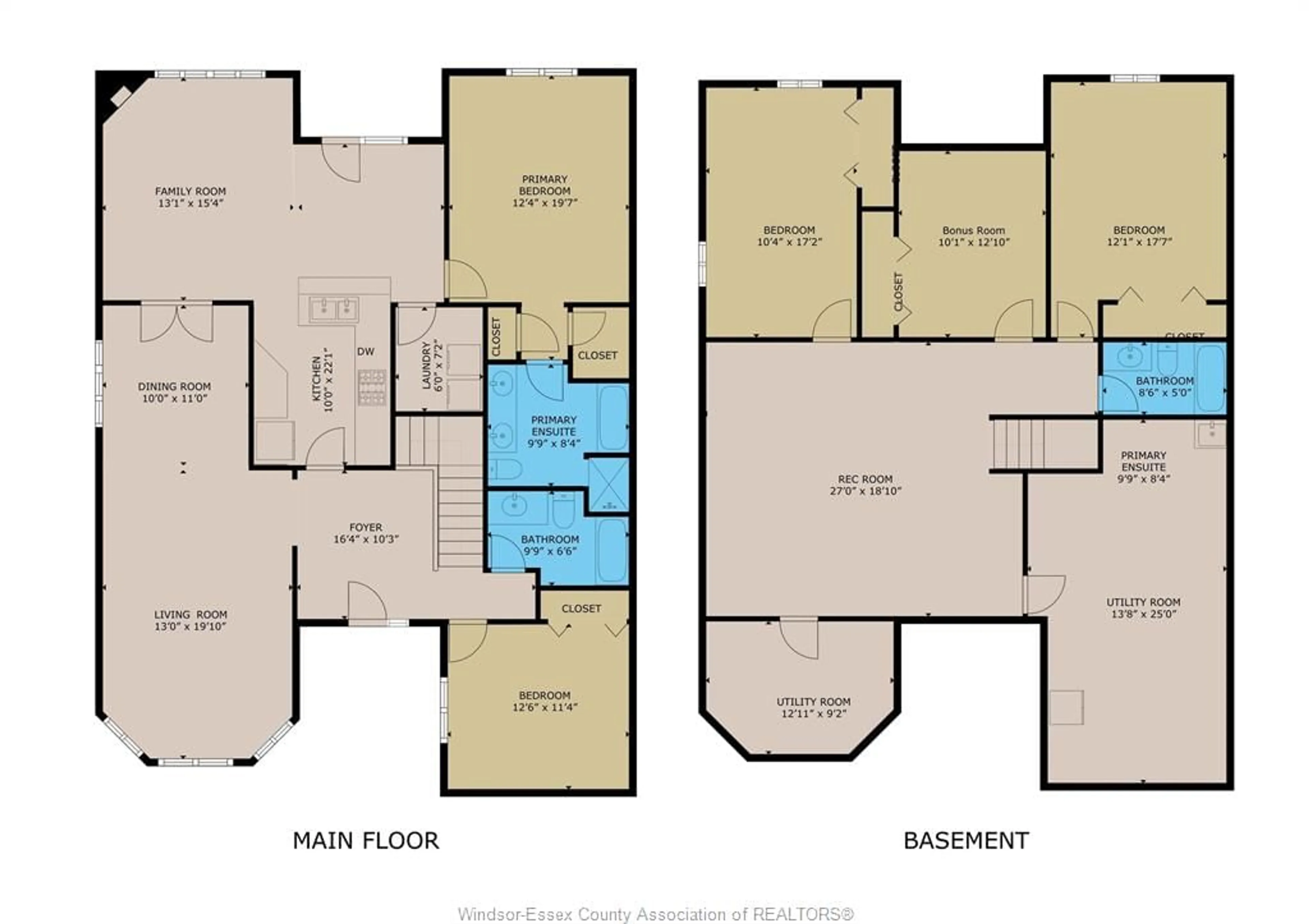 Floor plan for 1099 IMPERIAL Cres, Windsor Ontario N9G 2T4