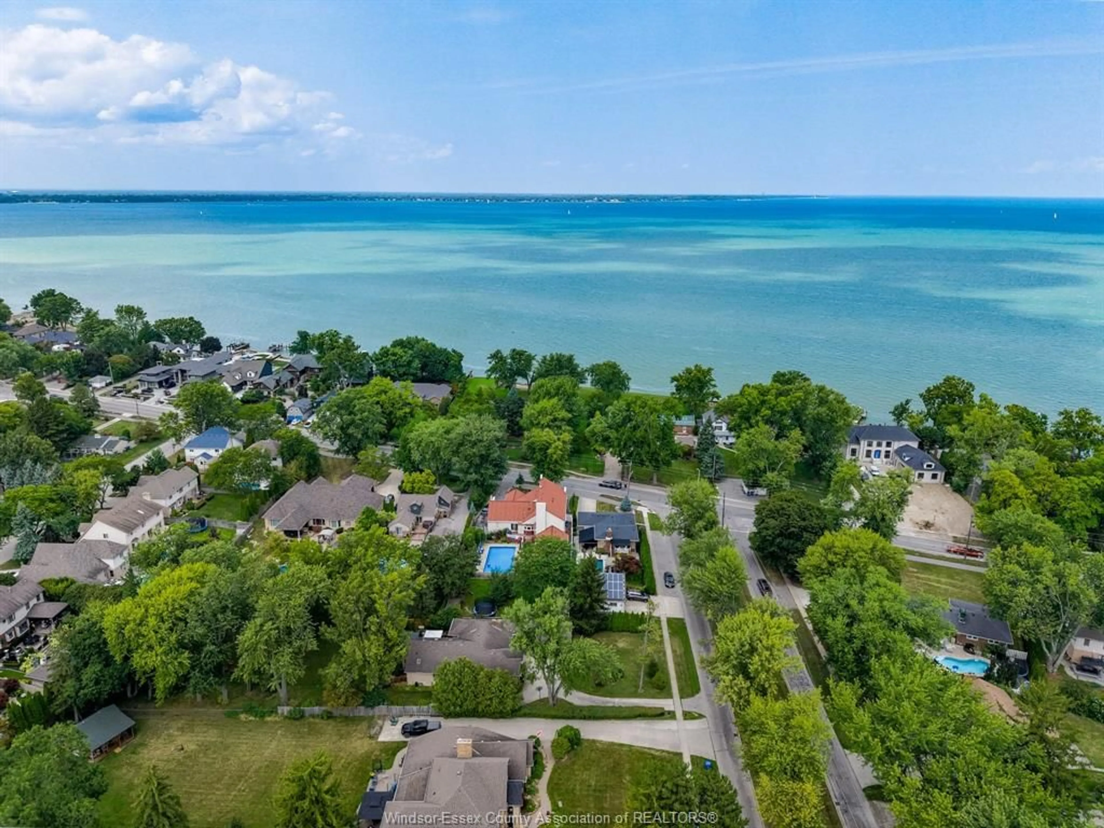 A pic from outside/outdoor area/front of a property/back of a property/a pic from drone, water/lake/river/ocean view for 161 LACASSE Blvd, Tecumseh Ontario N8N 2B4