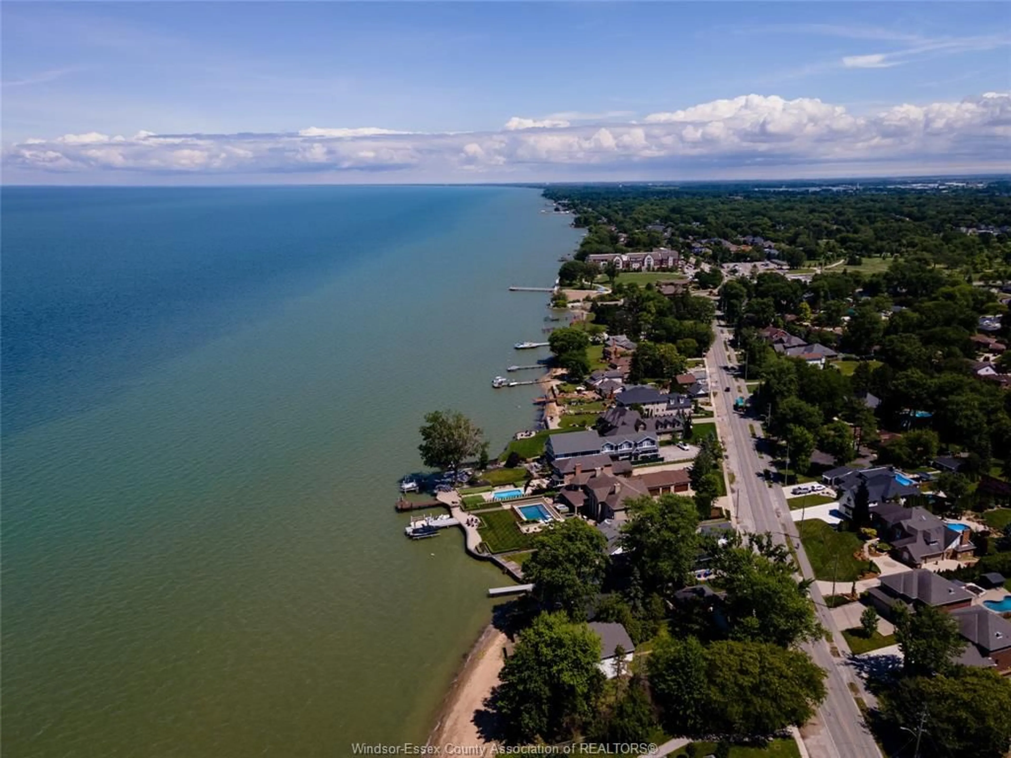 A pic from outside/outdoor area/front of a property/back of a property/a pic from drone, water/lake/river/ocean view for 13110 RIVERSIDE Dr, Tecumseh Ontario N8N 2M6