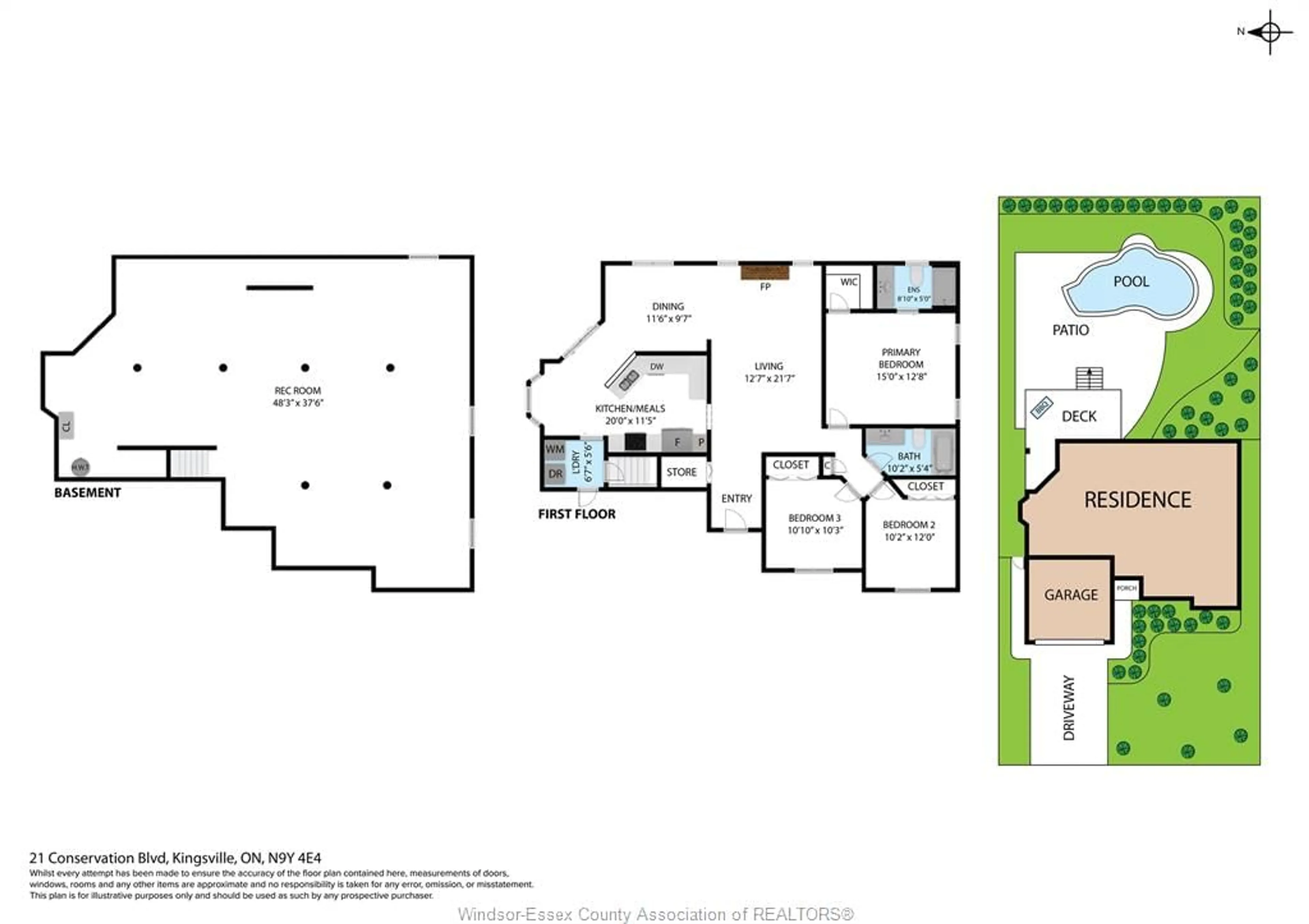 Floor plan for 21 Conservation Blvd, Kingsville Ontario N9Y 4E4