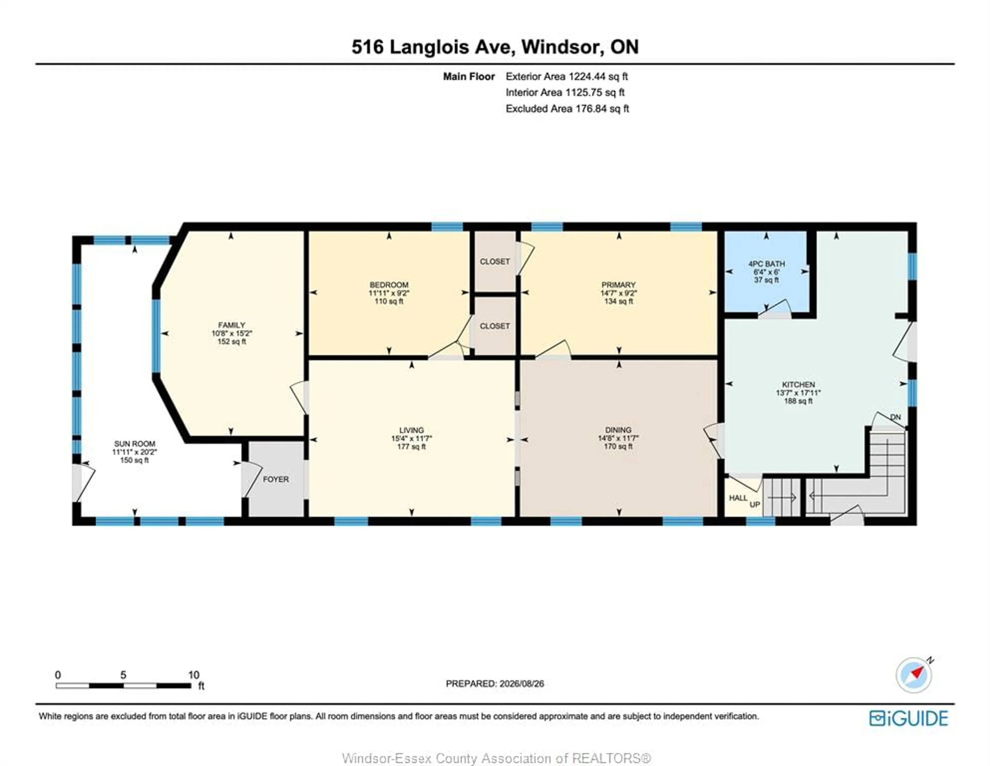 Floor plan for 516 Langlois, Windsor Ontario N9A 2G4