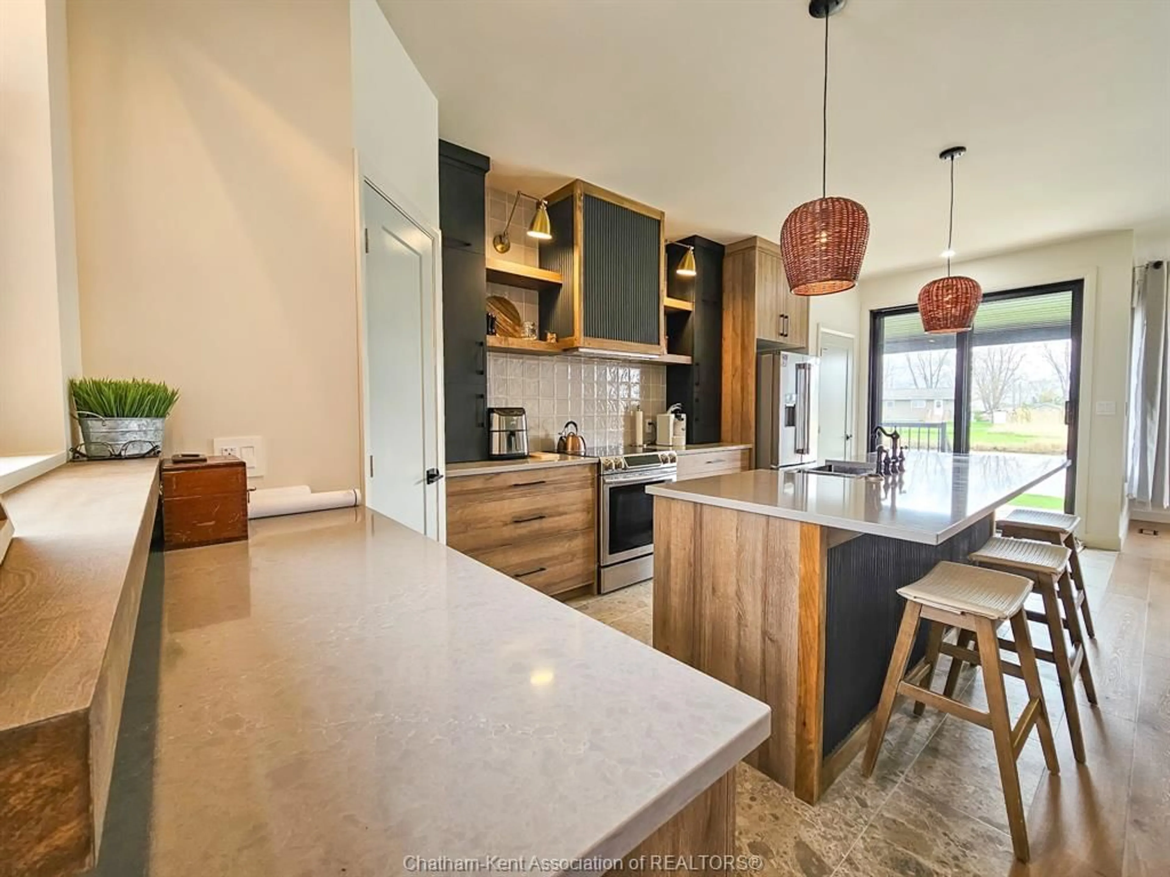 Contemporary kitchen, ceramic/tile floor for 19260 Lakeside Dr, Lighthouse Cove Ontario N0P 2L0