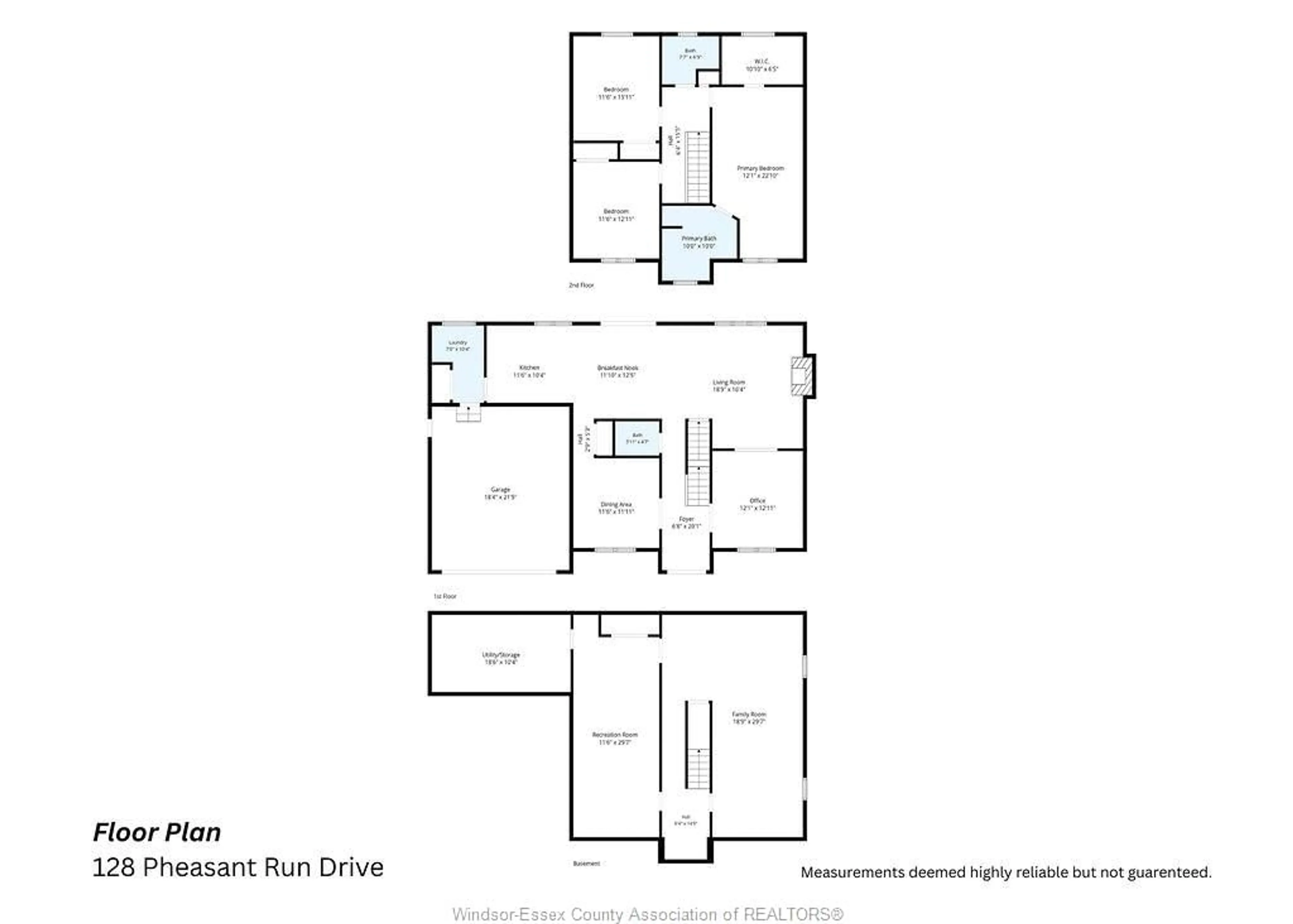 Floor plan for 128 Pheasant Run Dr, Lakeshore Ontario N8L 0Z7