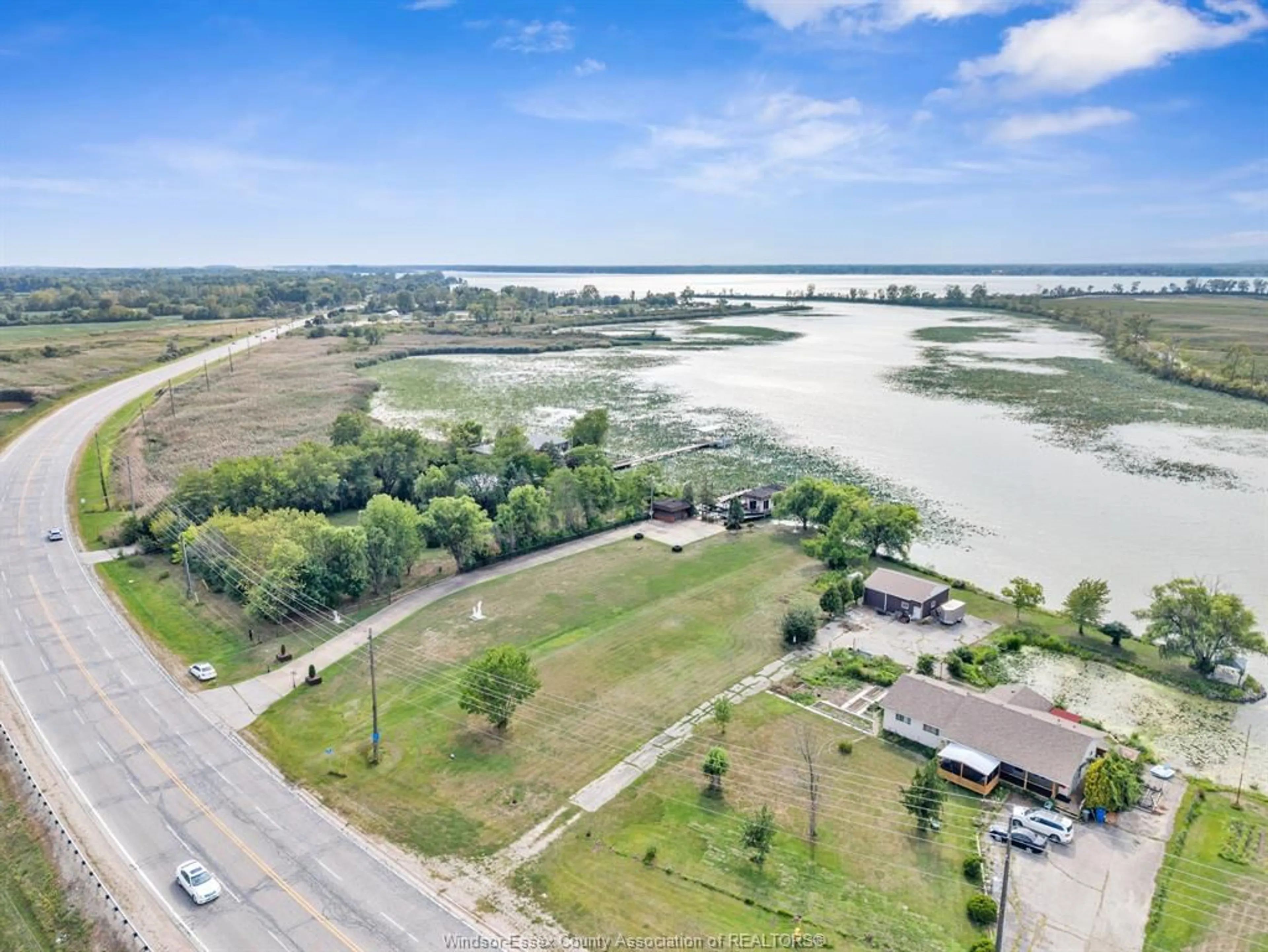 A pic from outside/outdoor area/front of a property/back of a property/a pic from drone, water/lake/river/ocean view for 1812 FRONT, Amherstburg Ontario N9V 3R3
