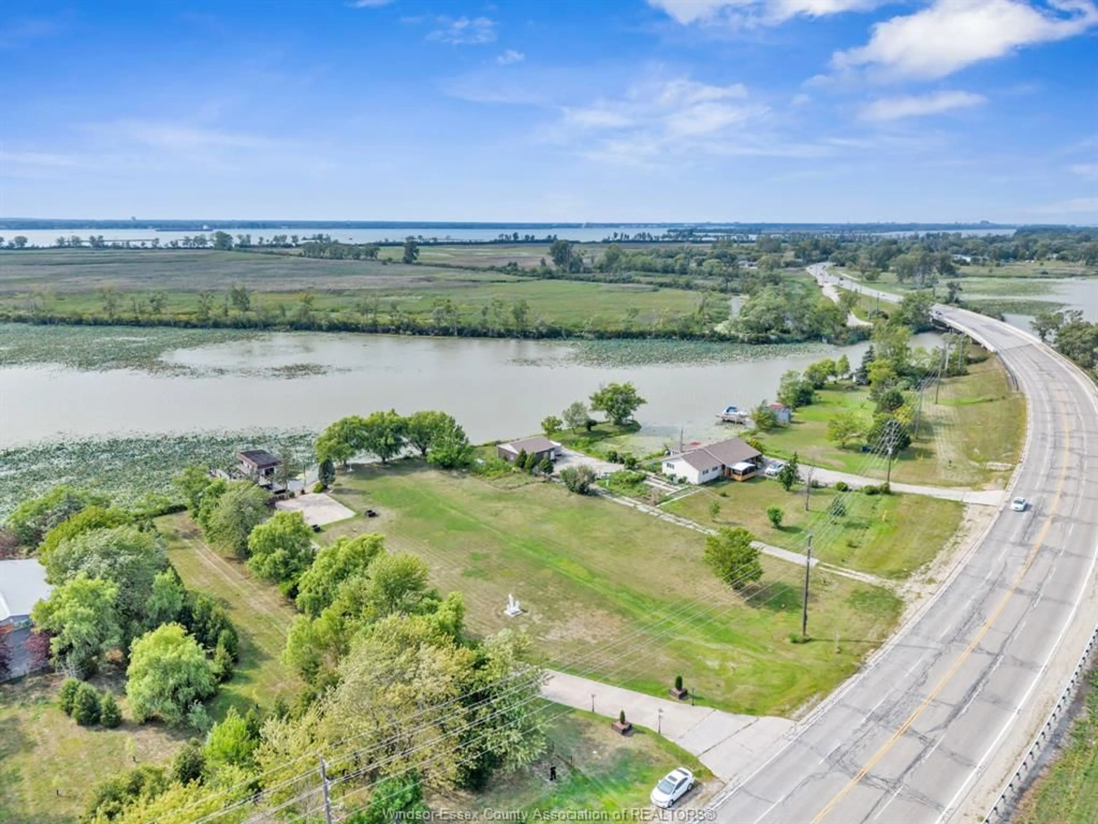 A pic from outside/outdoor area/front of a property/back of a property/a pic from drone, water/lake/river/ocean view for 1812 FRONT, Amherstburg Ontario N9V 3R3