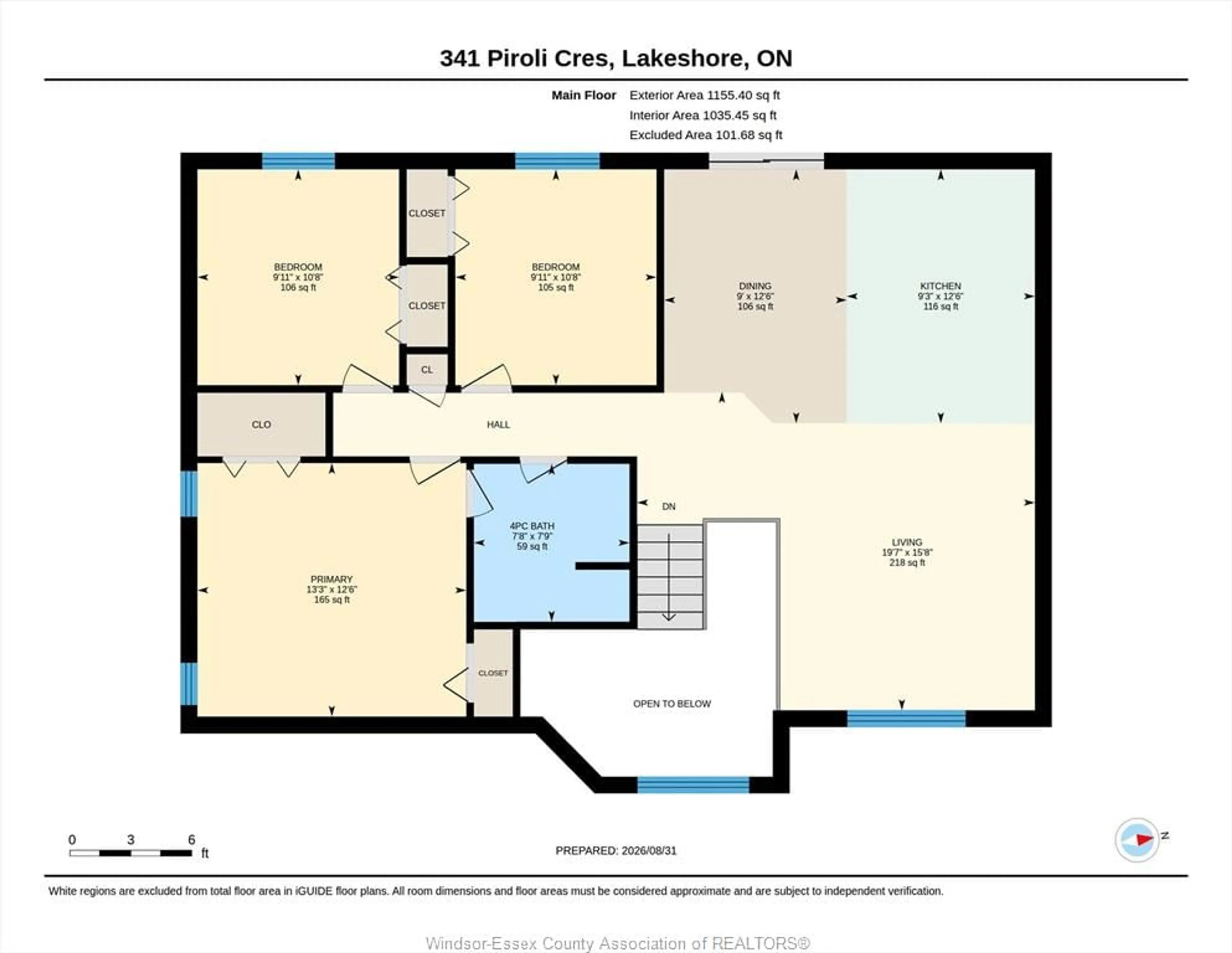 Floor plan for 341 PIROLI Cres, Lakeshore Ontario N0R 1A0