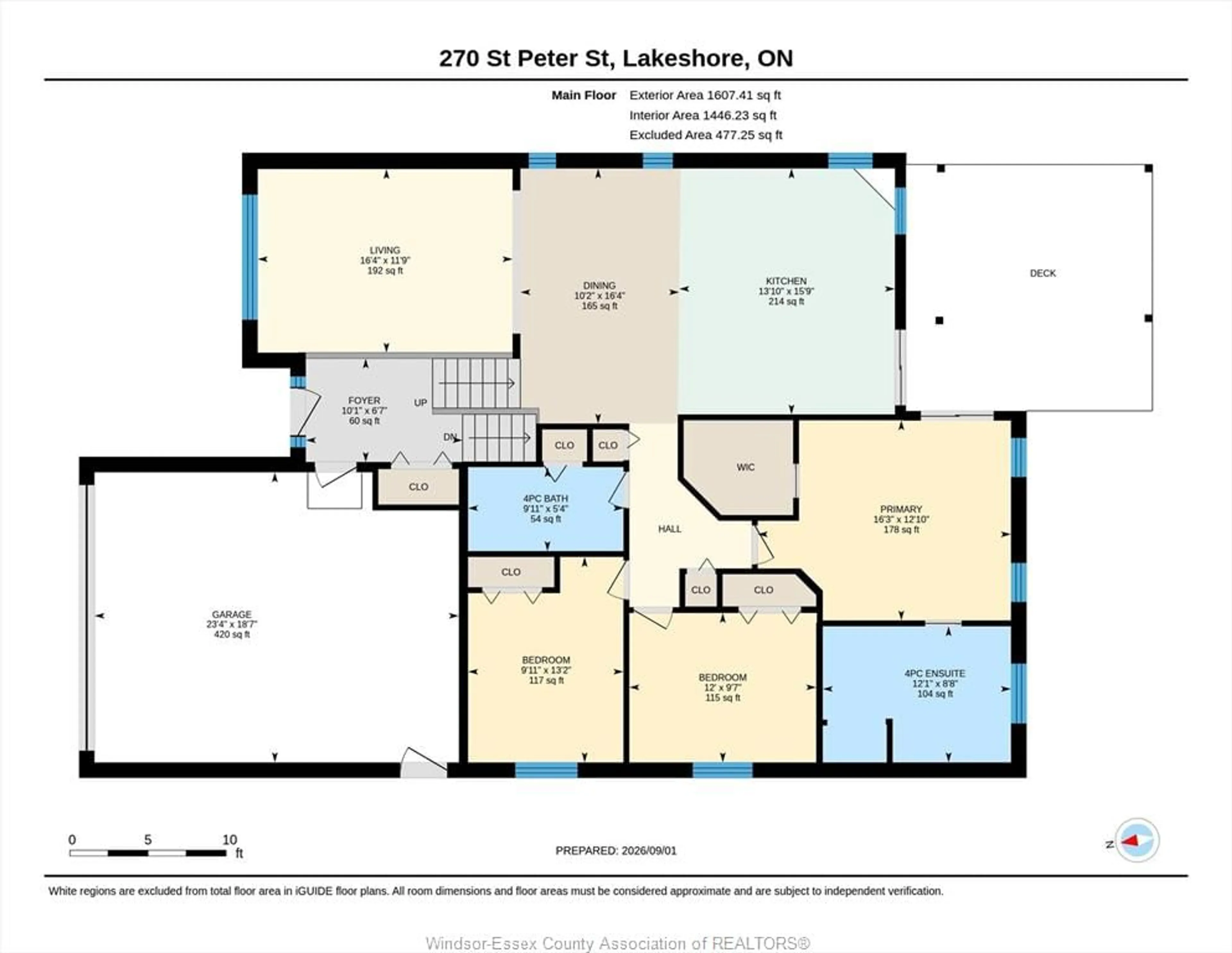 Floor plan for 270 ST. PETER, Belle River Ontario N8L 0N7