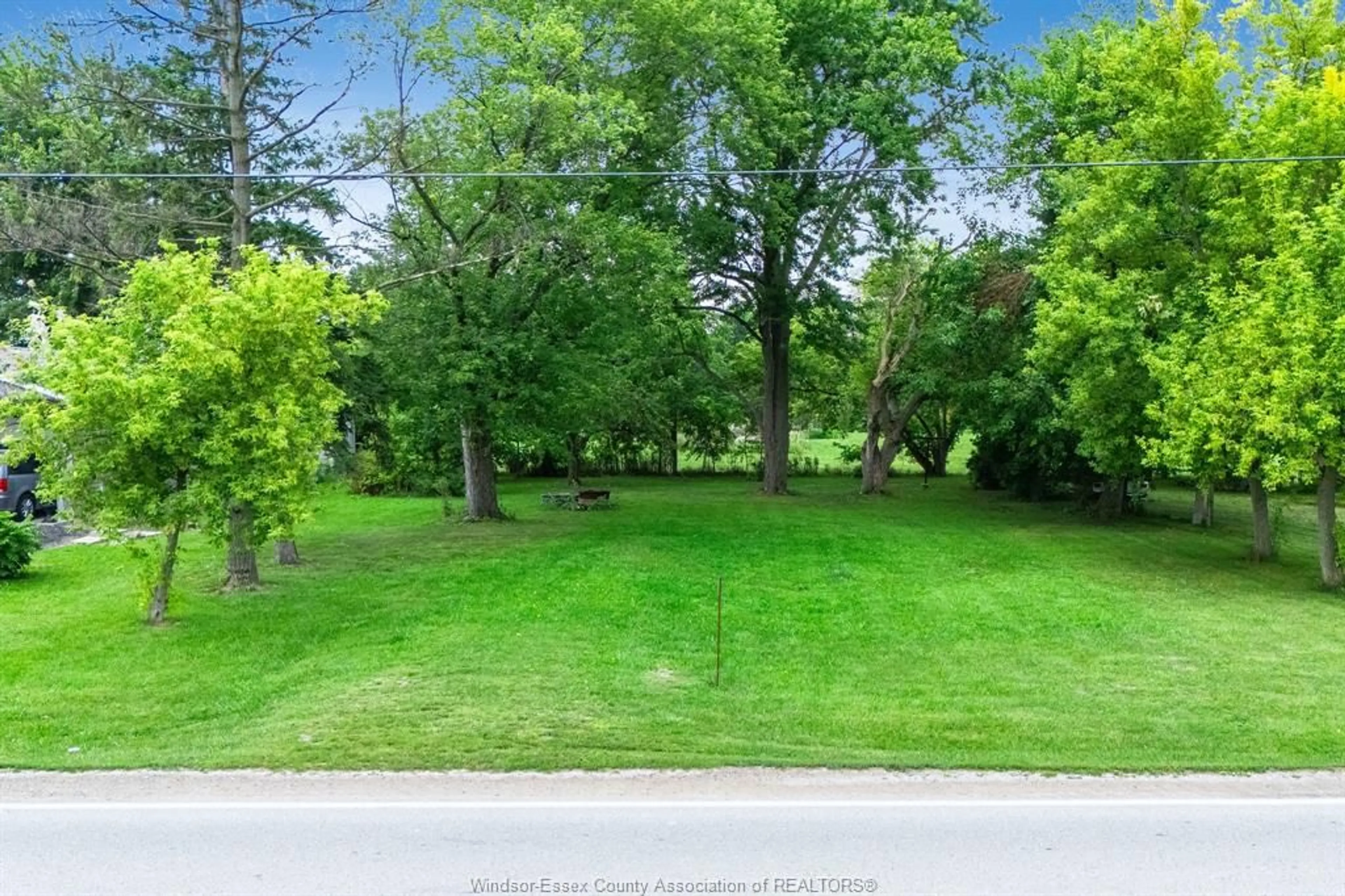 A pic from outside/outdoor area/front of a property/back of a property/a pic from drone, forest/trees view for 99 Road 4, Kingsville Ontario N9Y 2E5