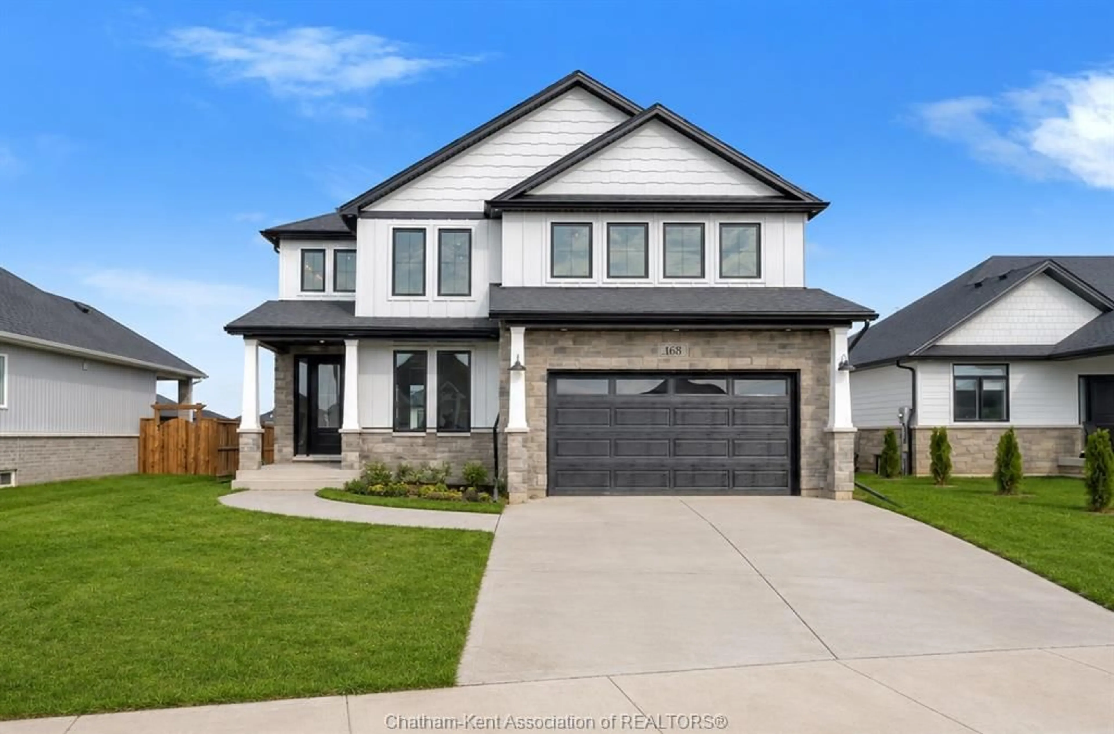 Home with brick exterior material, street for 168 Rosewood Cres, Chatham Ontario N7M 0V4
